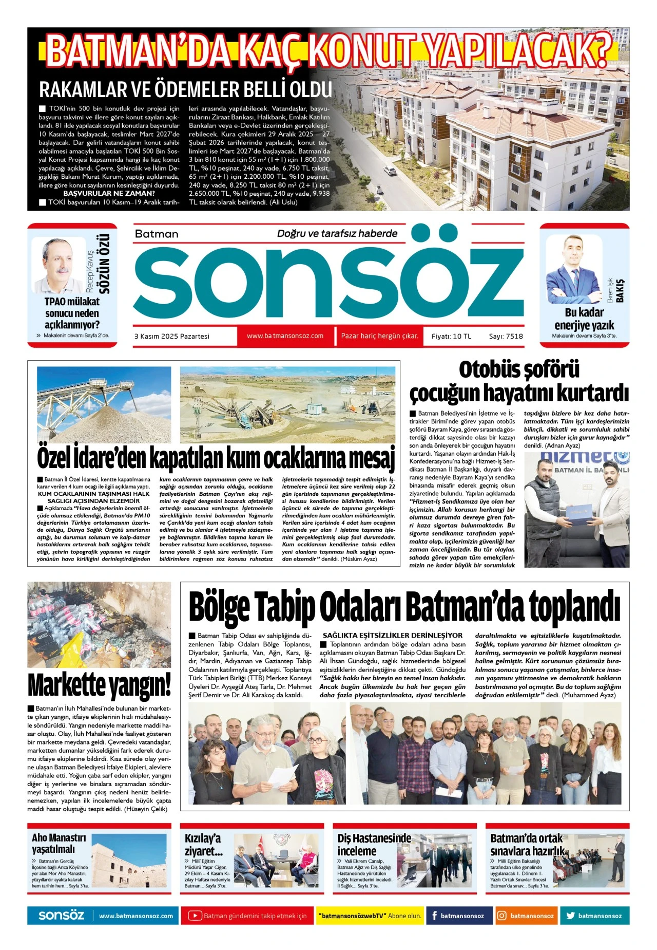 3 Kasım 2025 e-gazete