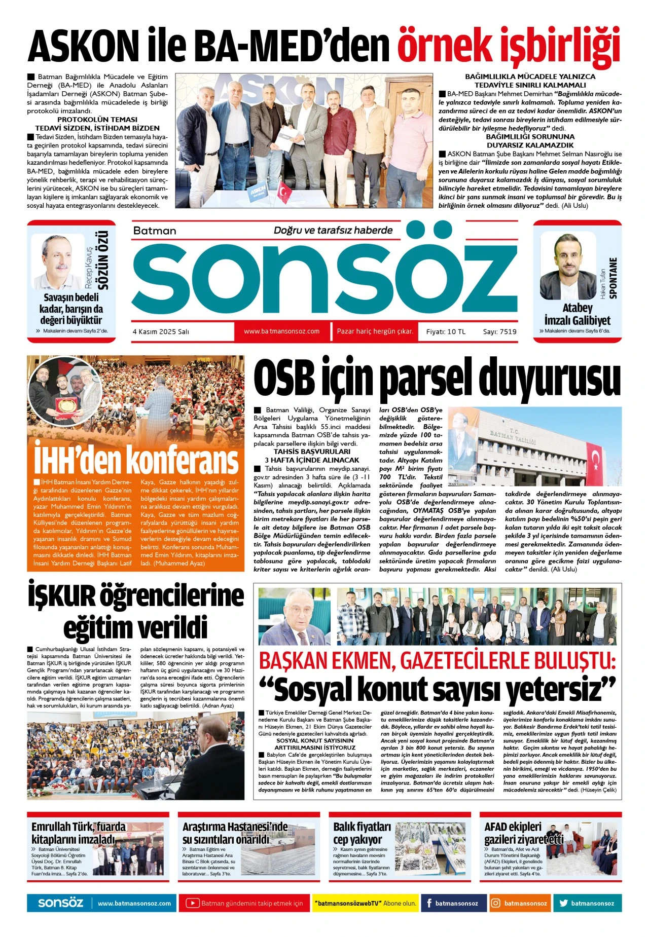 4 Kasım 2025 e-gazete