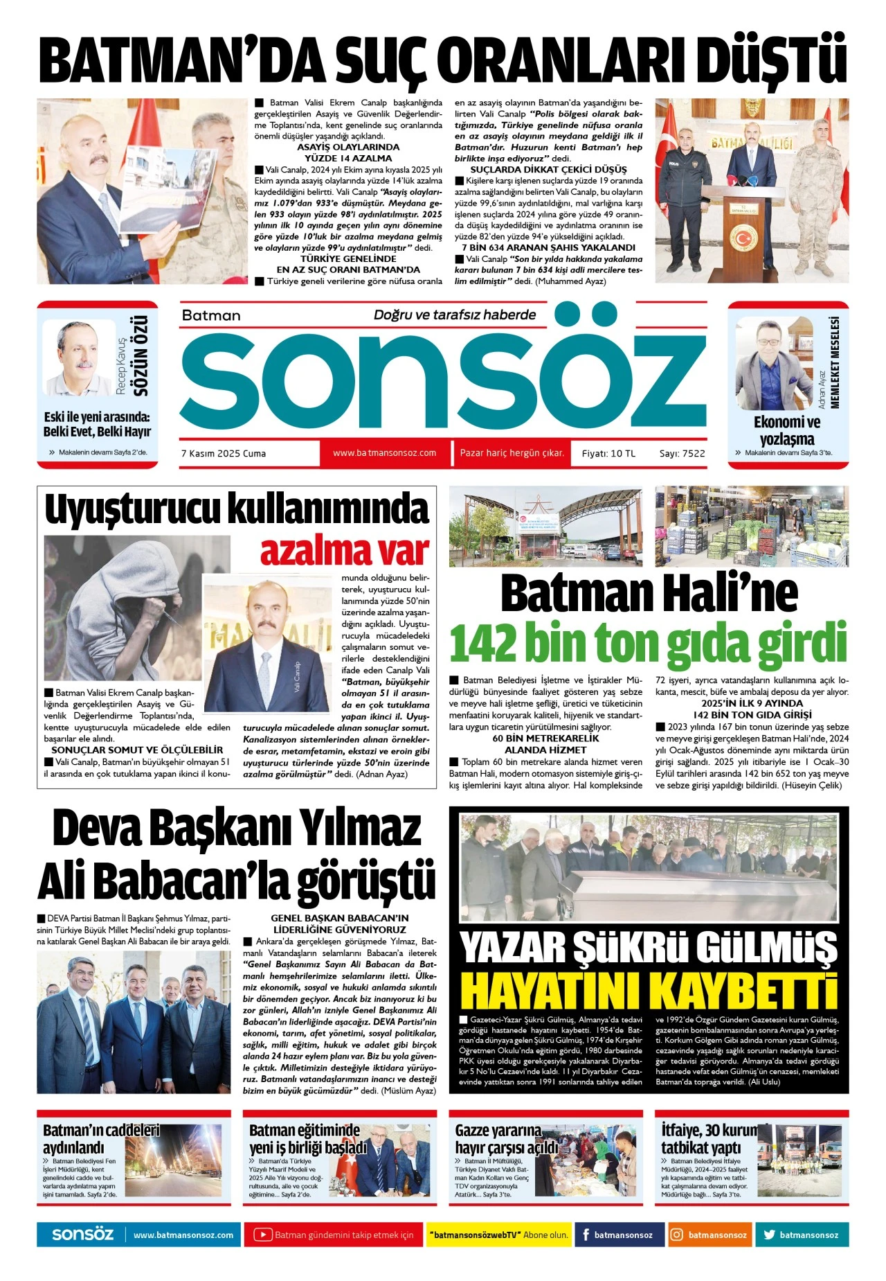7 Kasım 2025 e-gazete