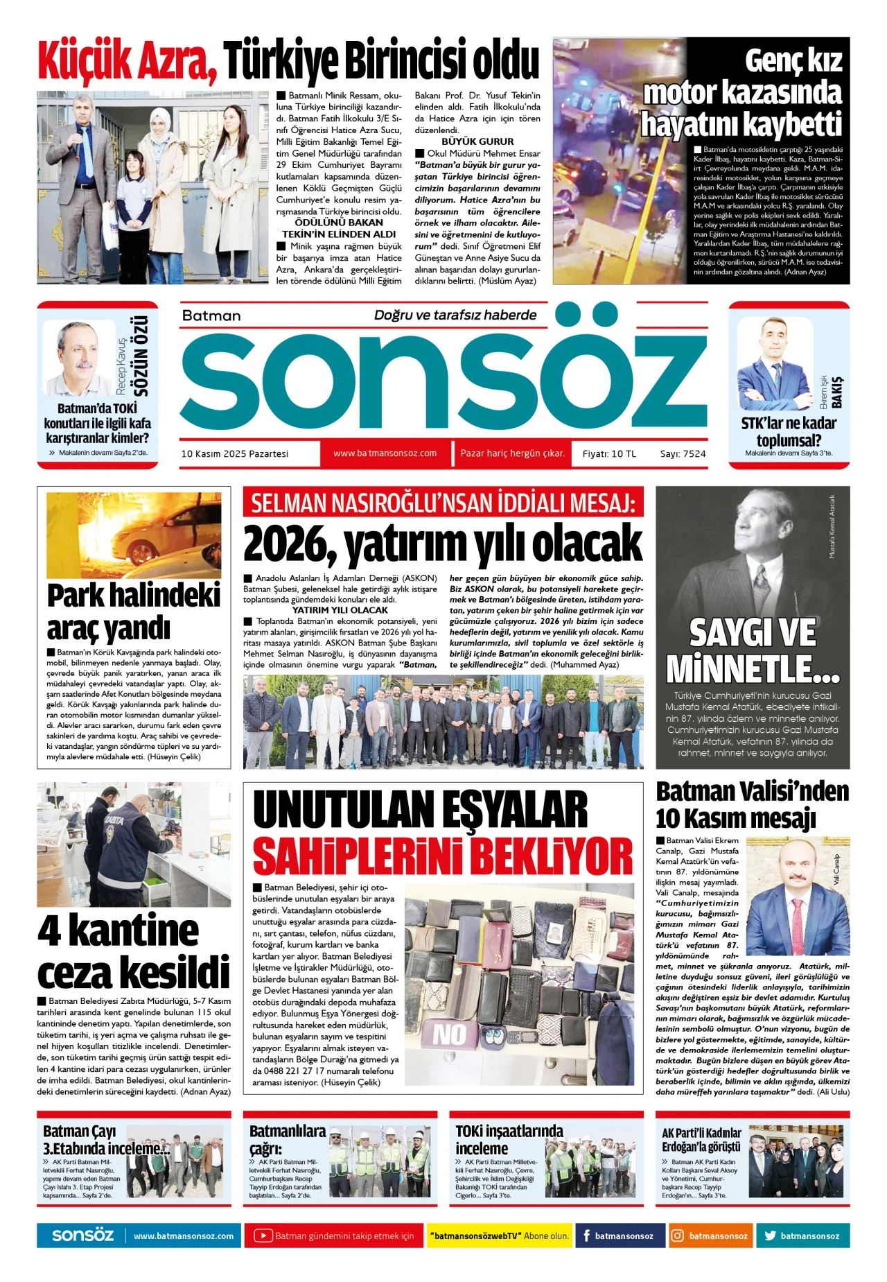 10 Kasım 2025 e-gazete