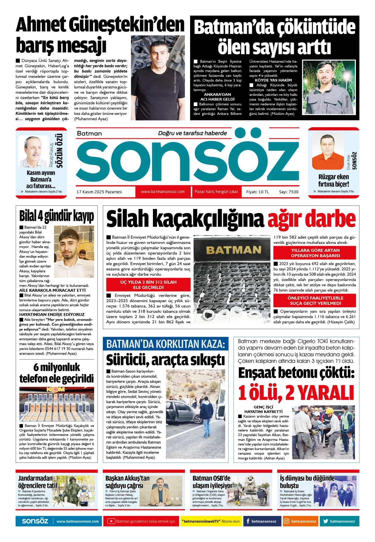 17 Kasım 2025 e-gazete