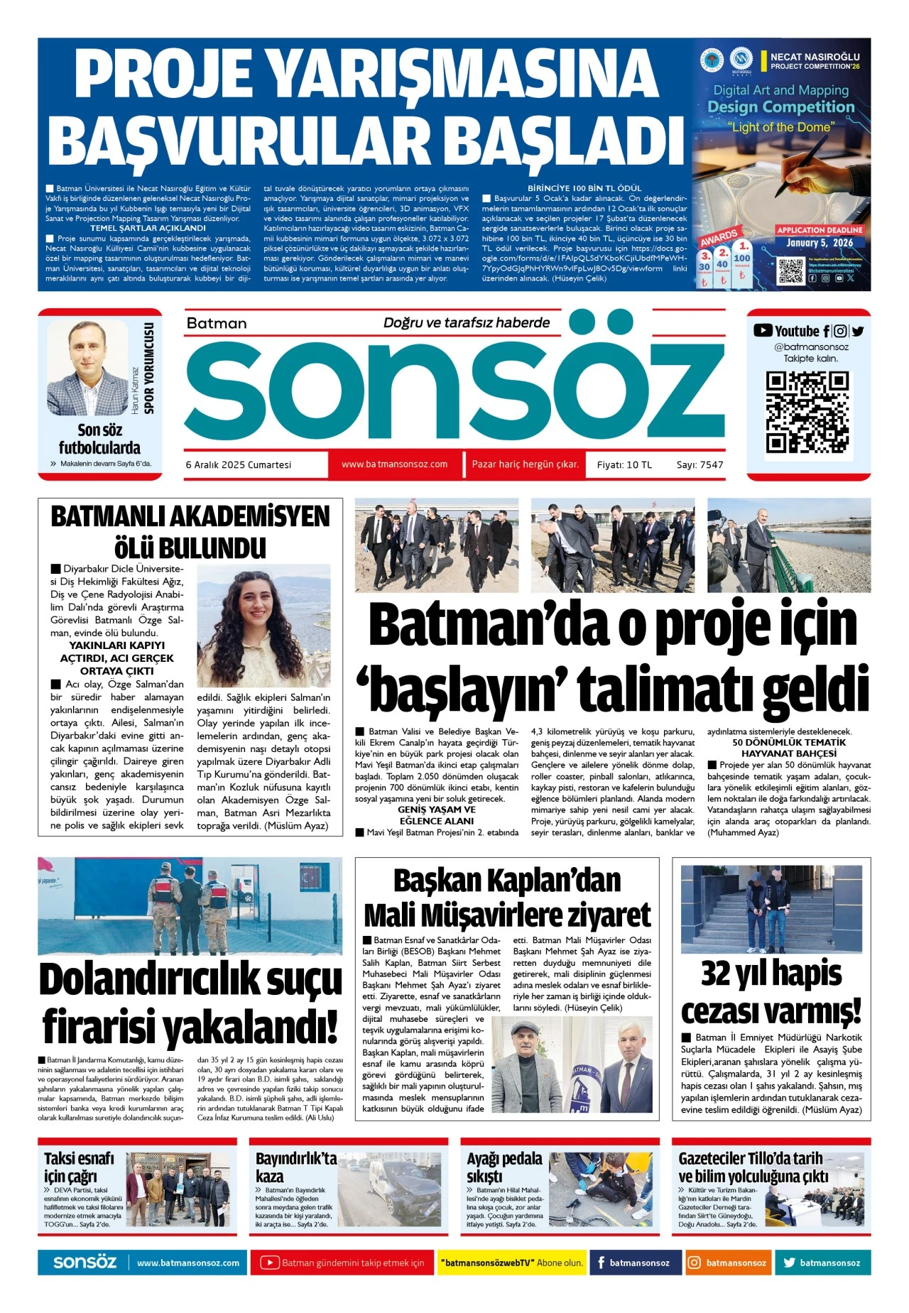 6 Aralık 2025 e-gazete