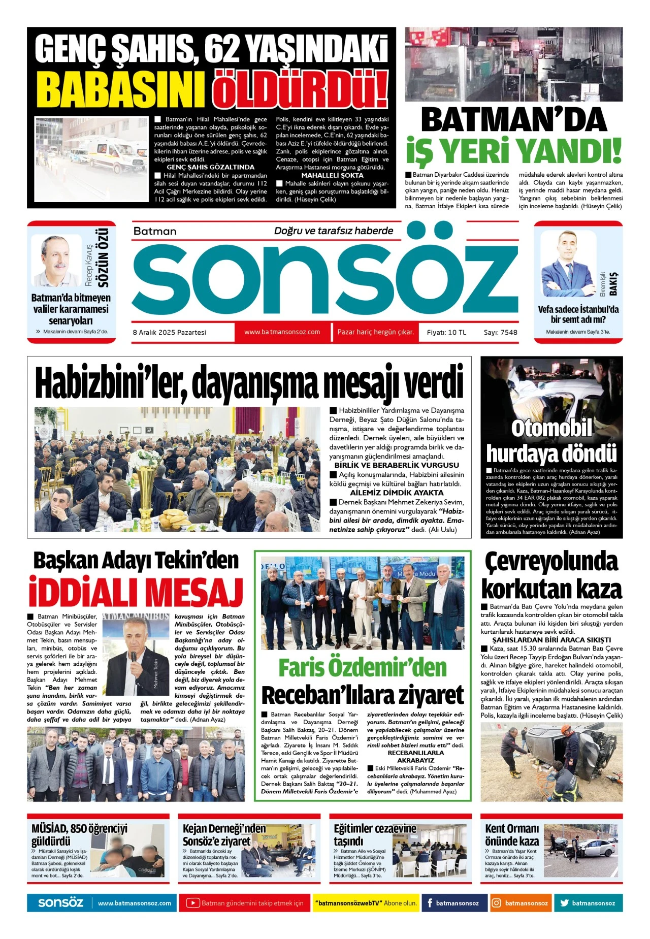 8 Aralık 2025 e-gazete