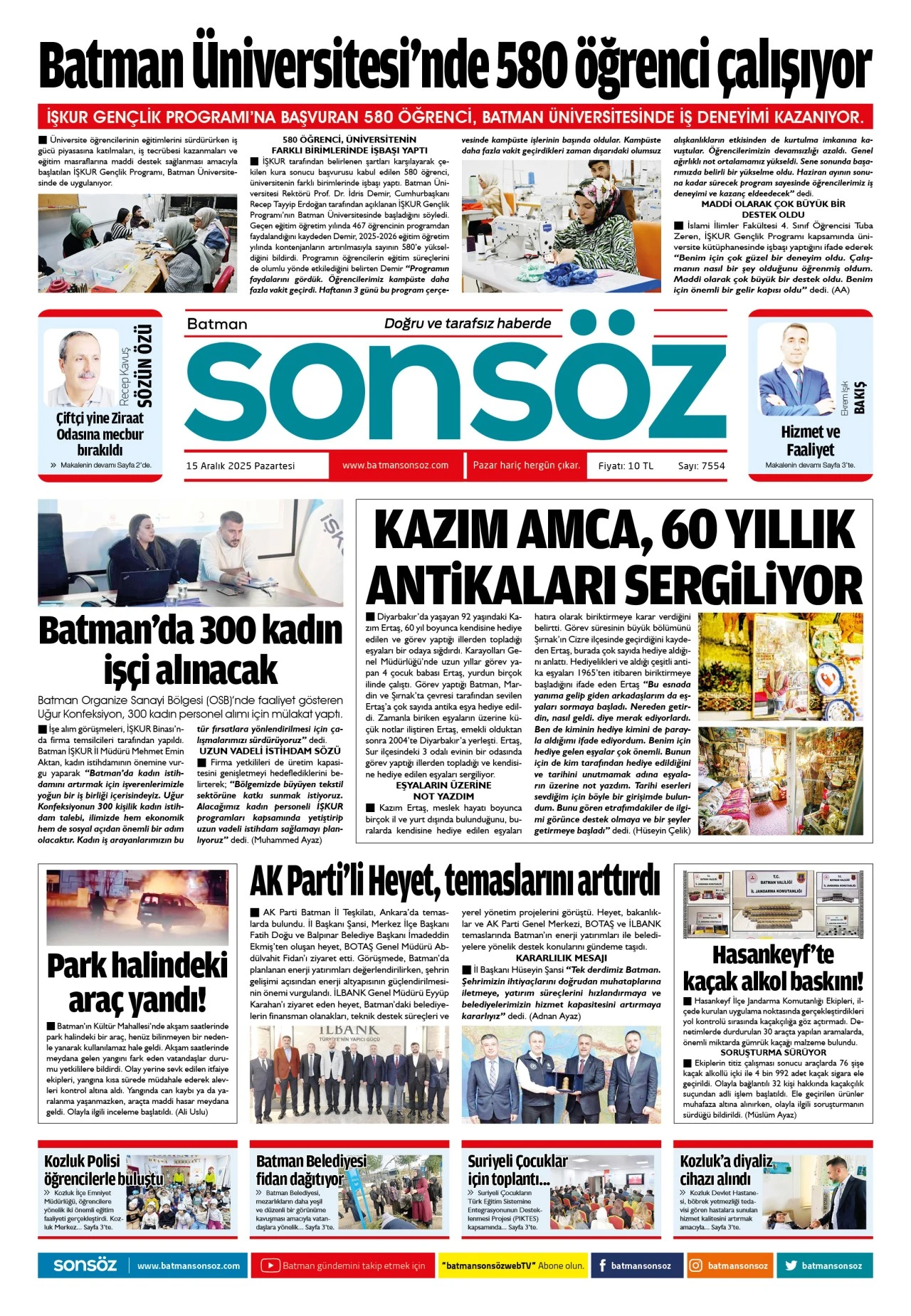 15 Aralık 2025 e-gazete