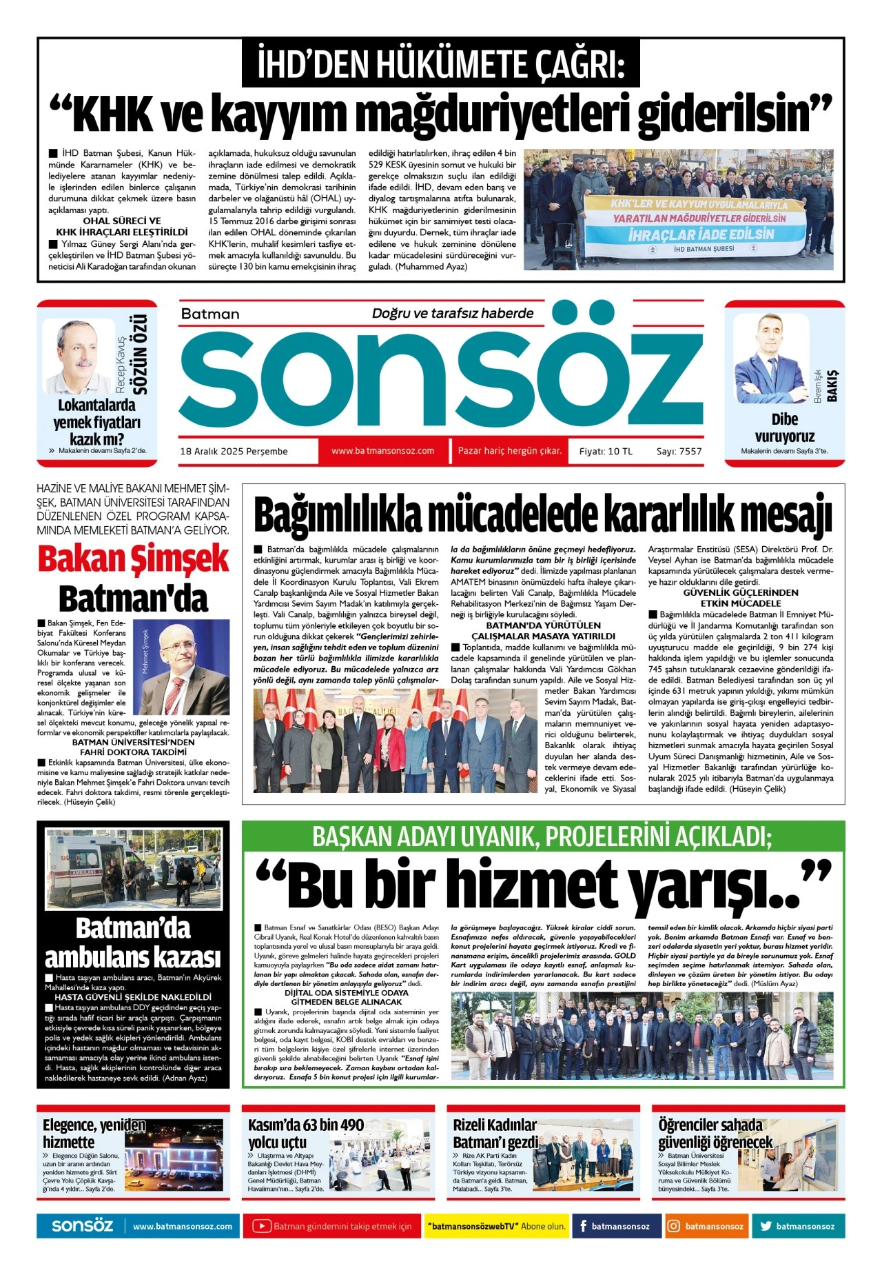 18 Aralık 2025 e-gazete