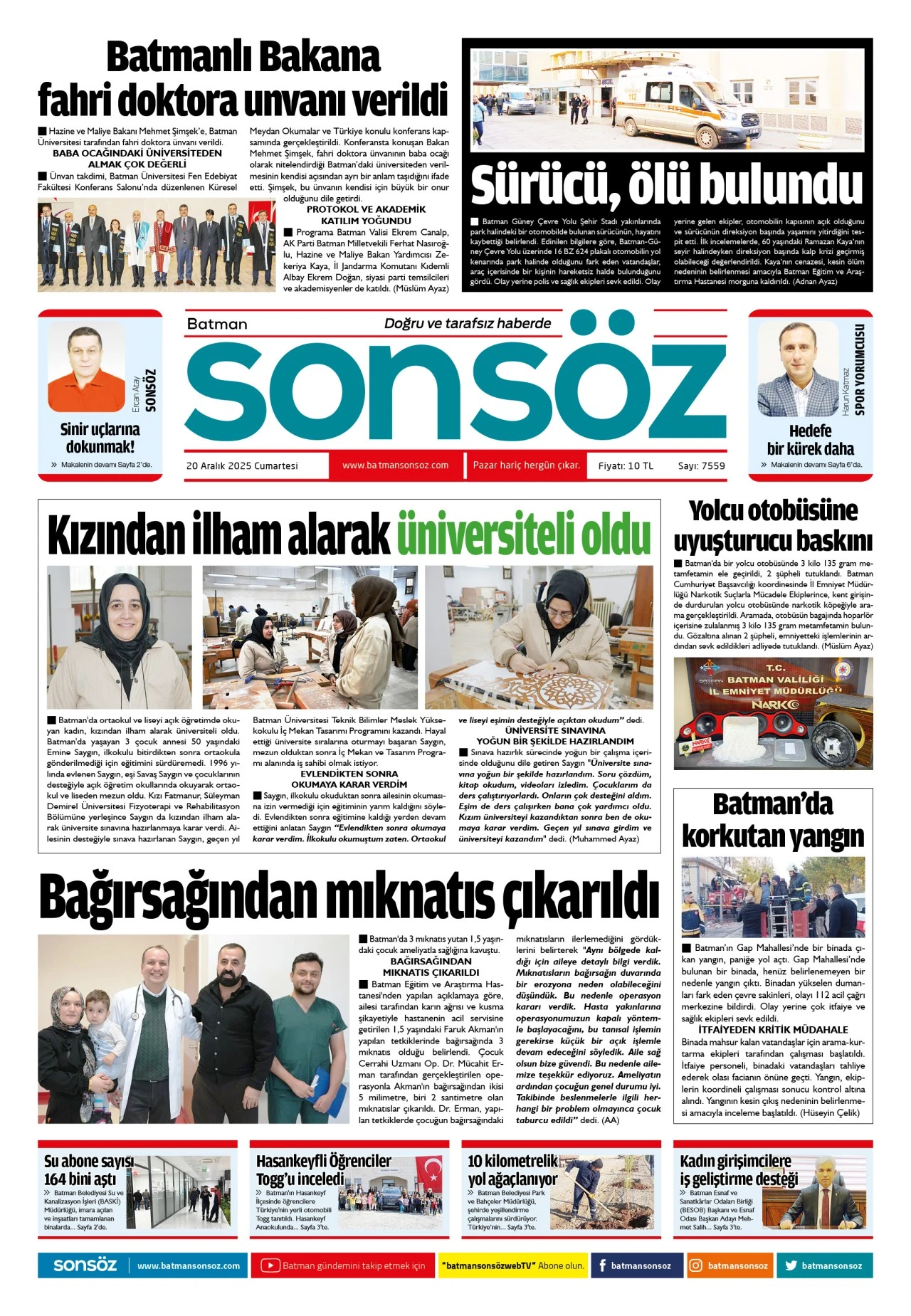 20 Aralık 2025 e-gazete