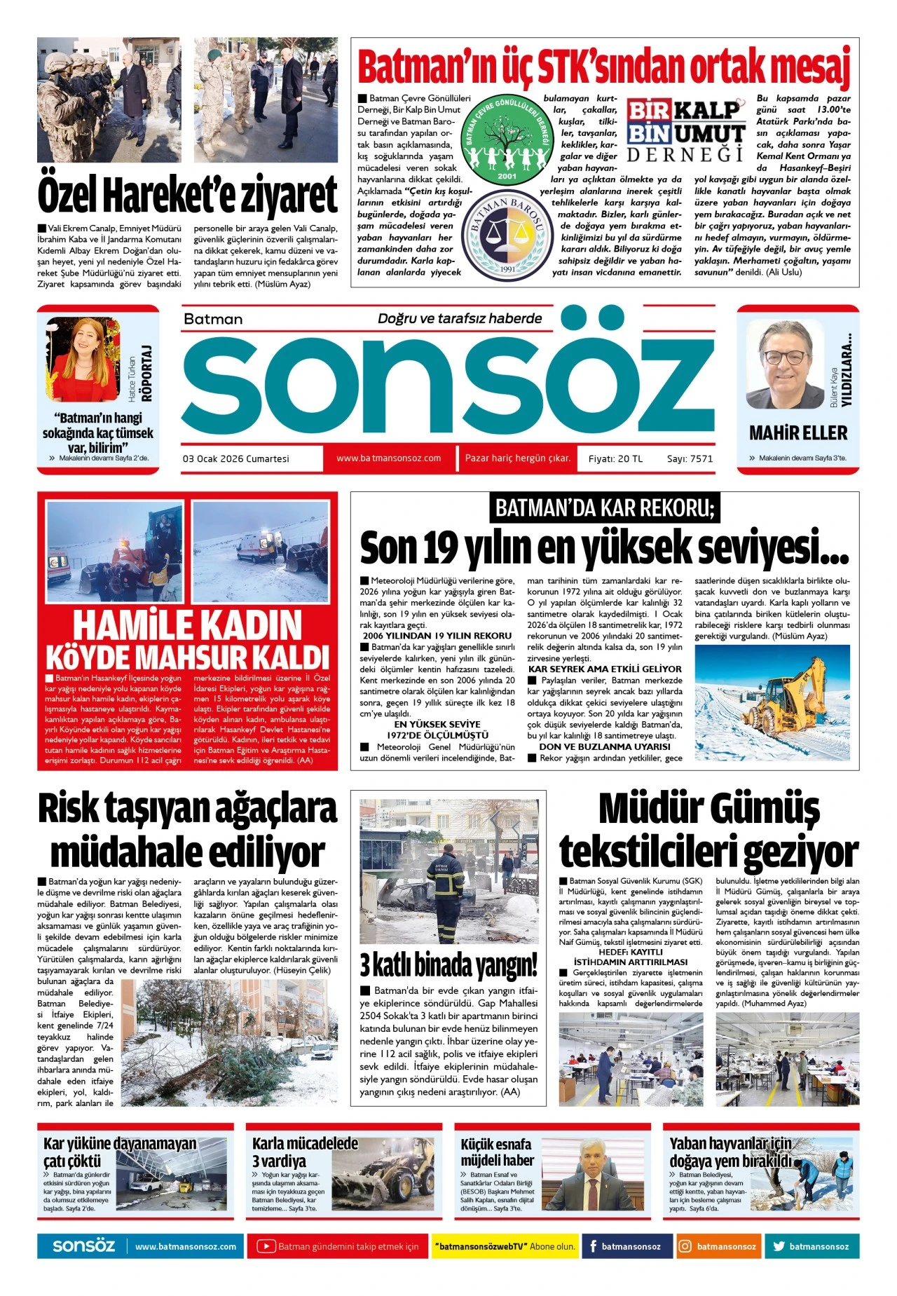3 Ocak 2026 -e gazete