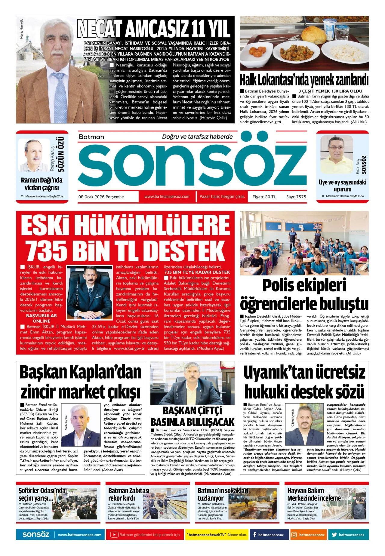 8 Ocak 2026 e-gazete