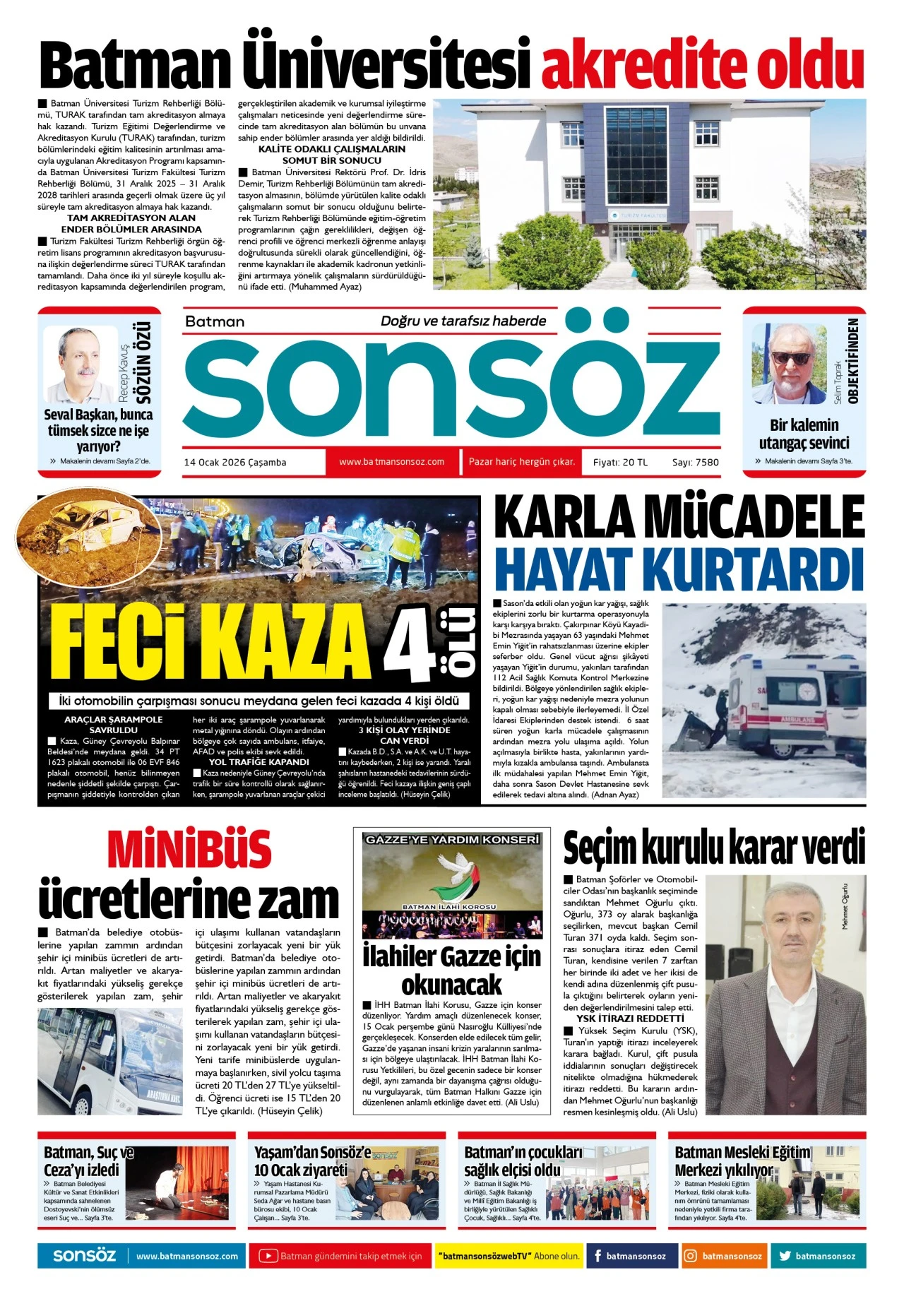 14 Ocak 2026 e-gazete