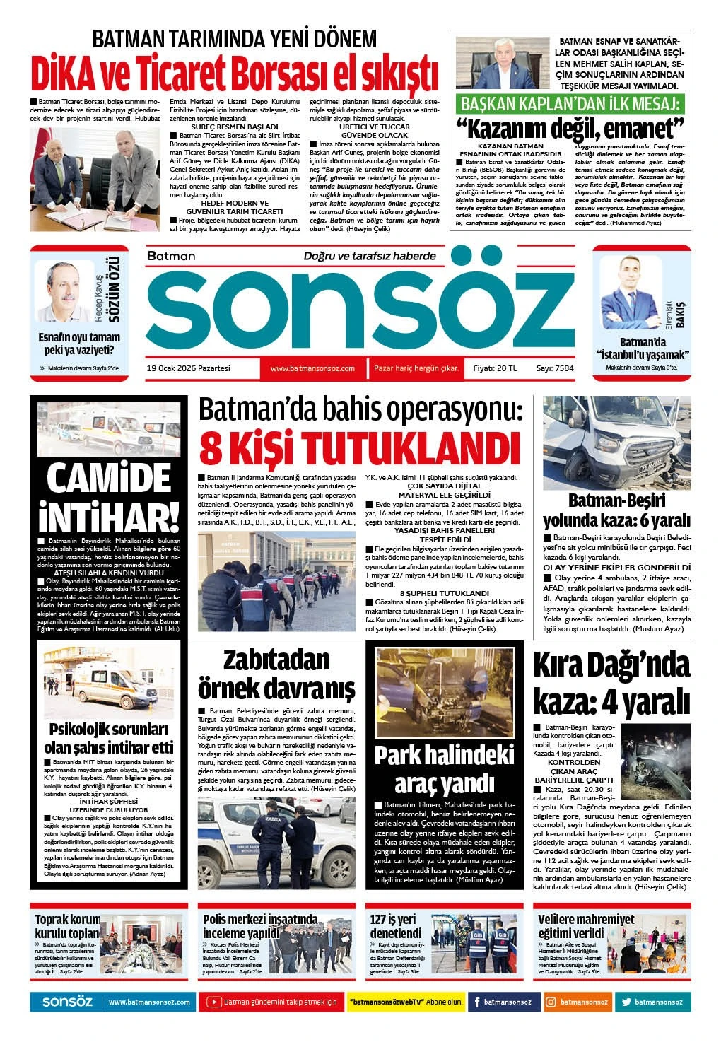 19 Ocak 2026 e-gazete