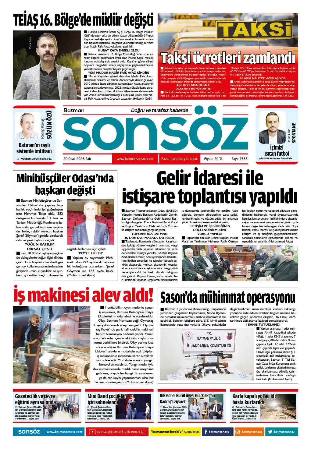 20 Ocak 2026 e-gazete