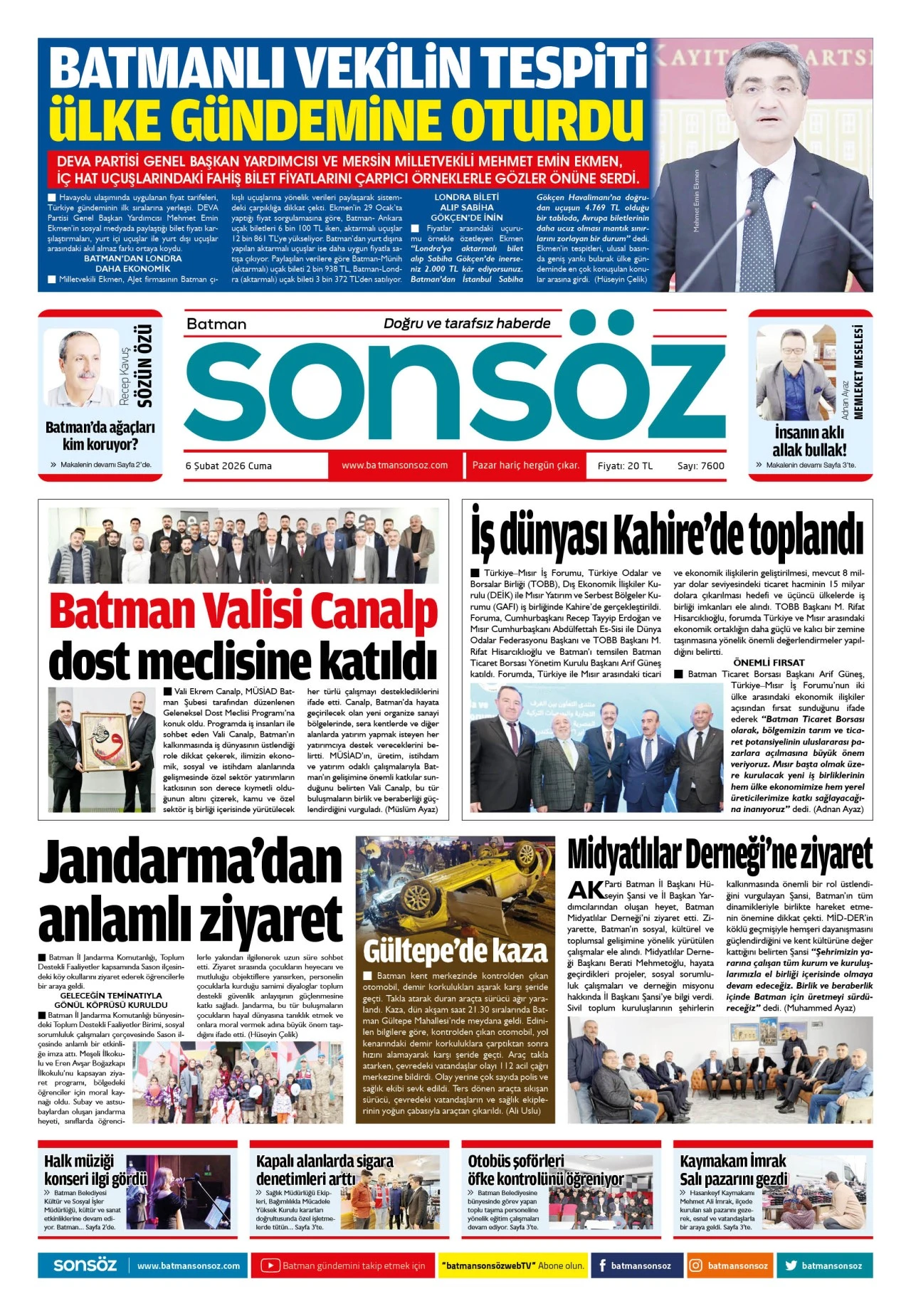 6 Şubat 2026 e-gazete