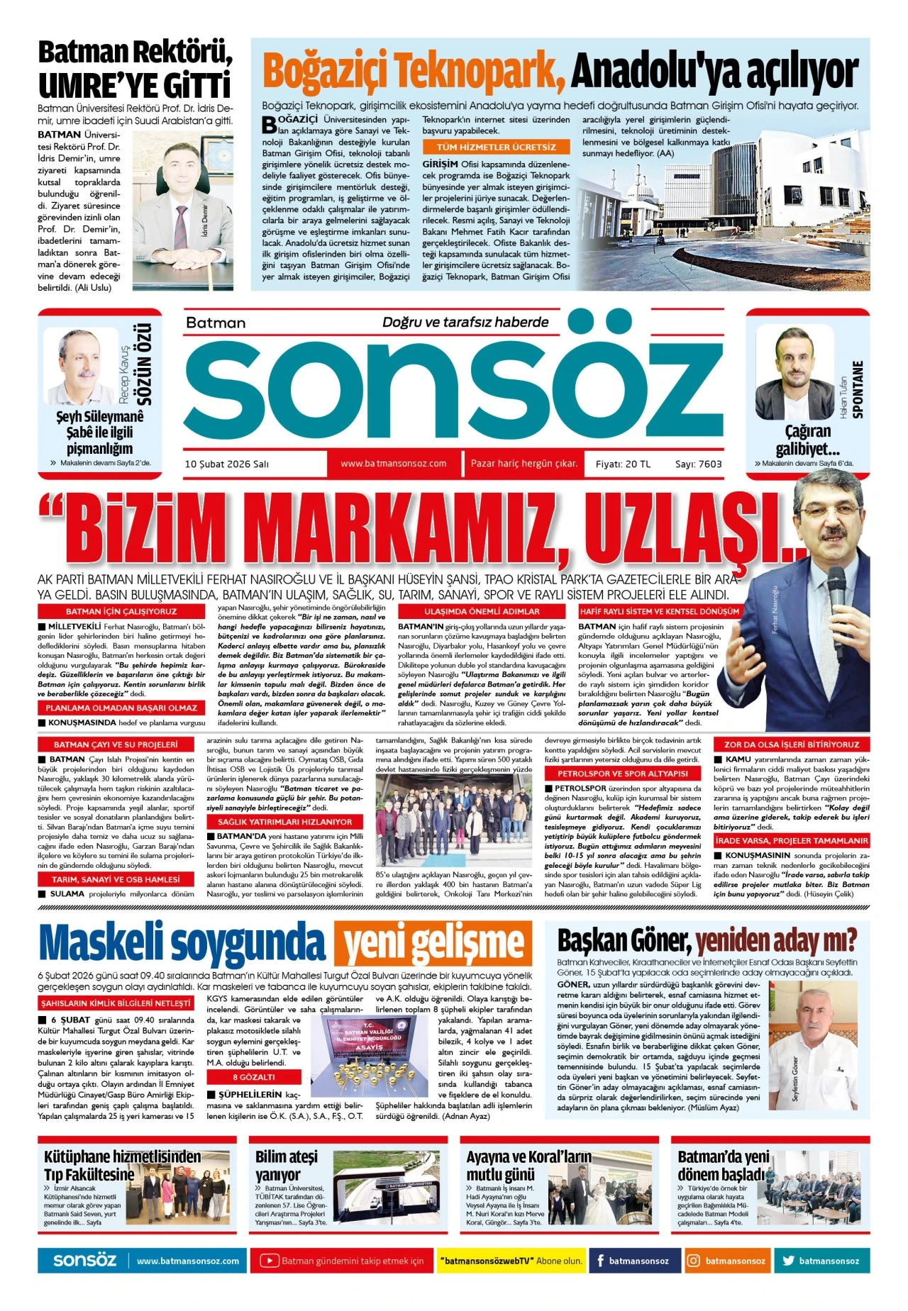 10 Şubat 2026 e-gazete