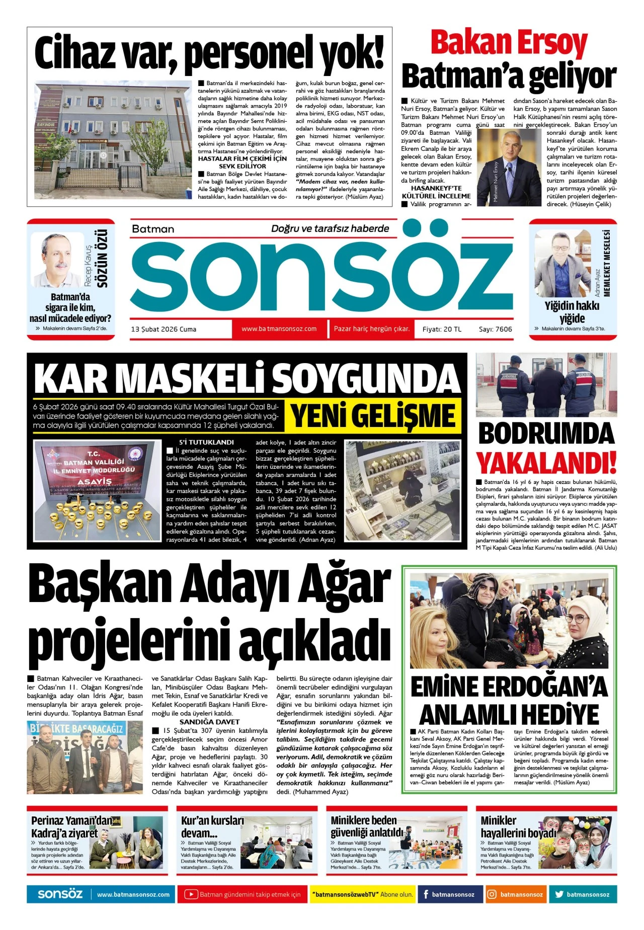 13 Şubat 2026 e-gazete