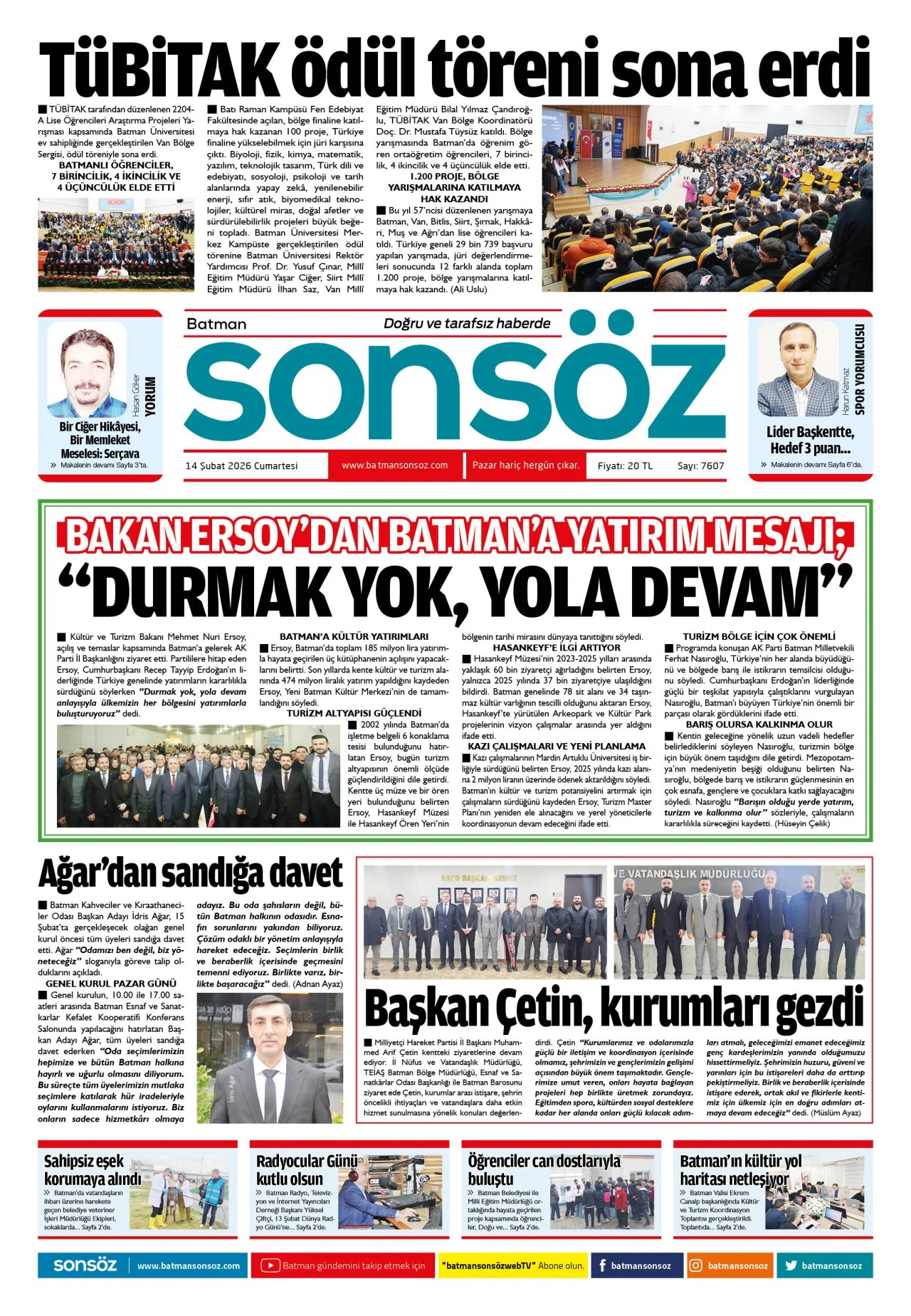 14 Şubat 2026 e-gazete
