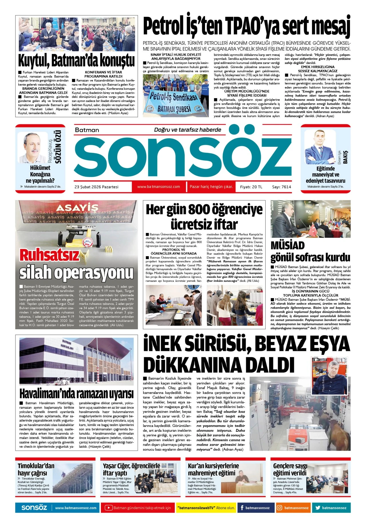 23 Şubat 2026 e-gazete