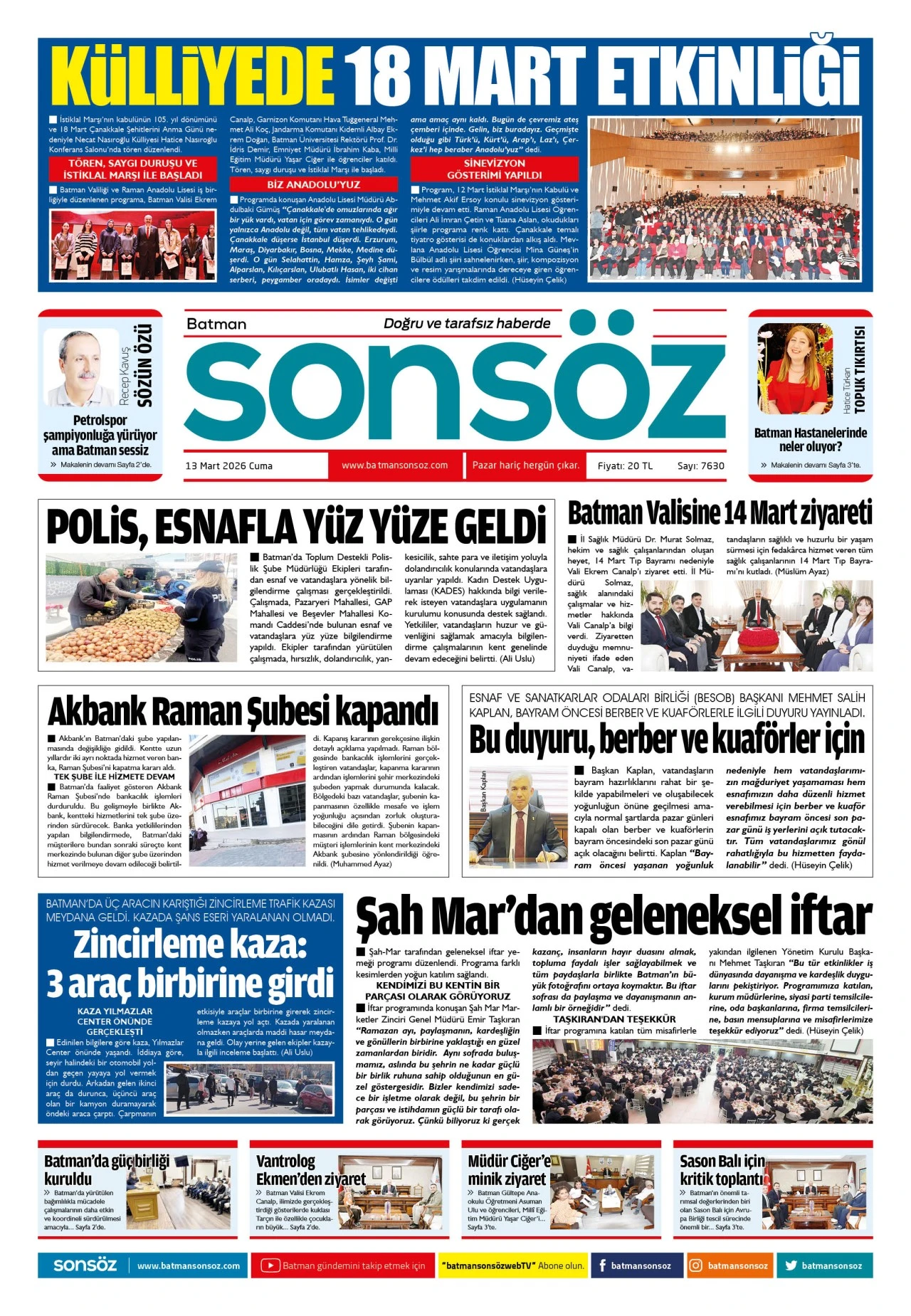13 Mart 2026 e-gazete