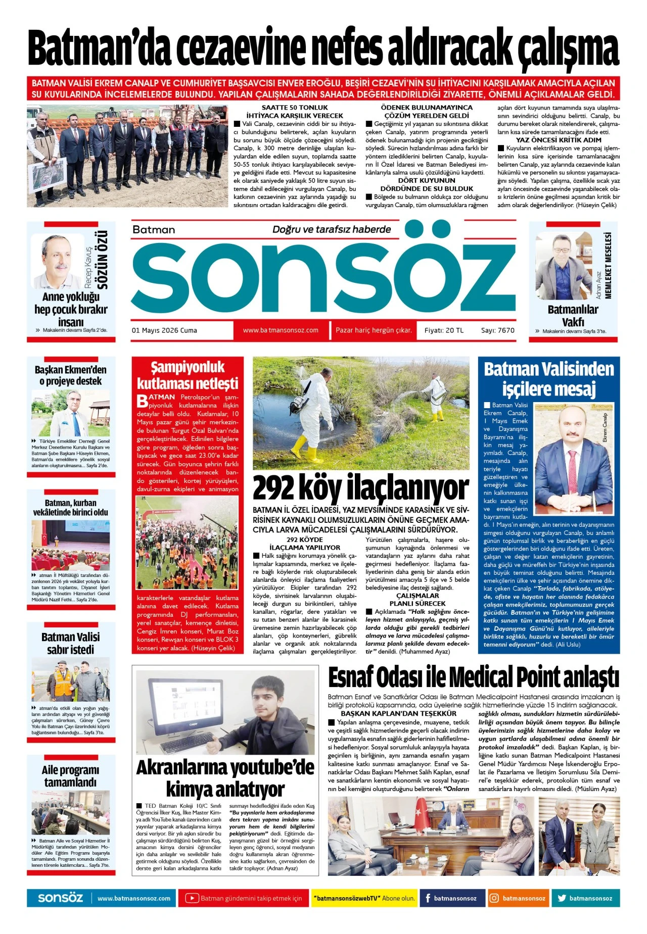 1 Mayıs 2026 e-gazete