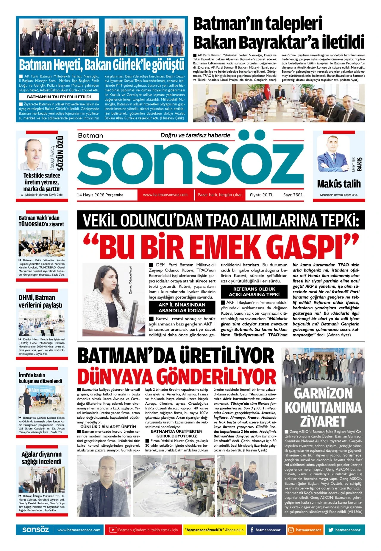 14 Mayıs 2026 e-gazete