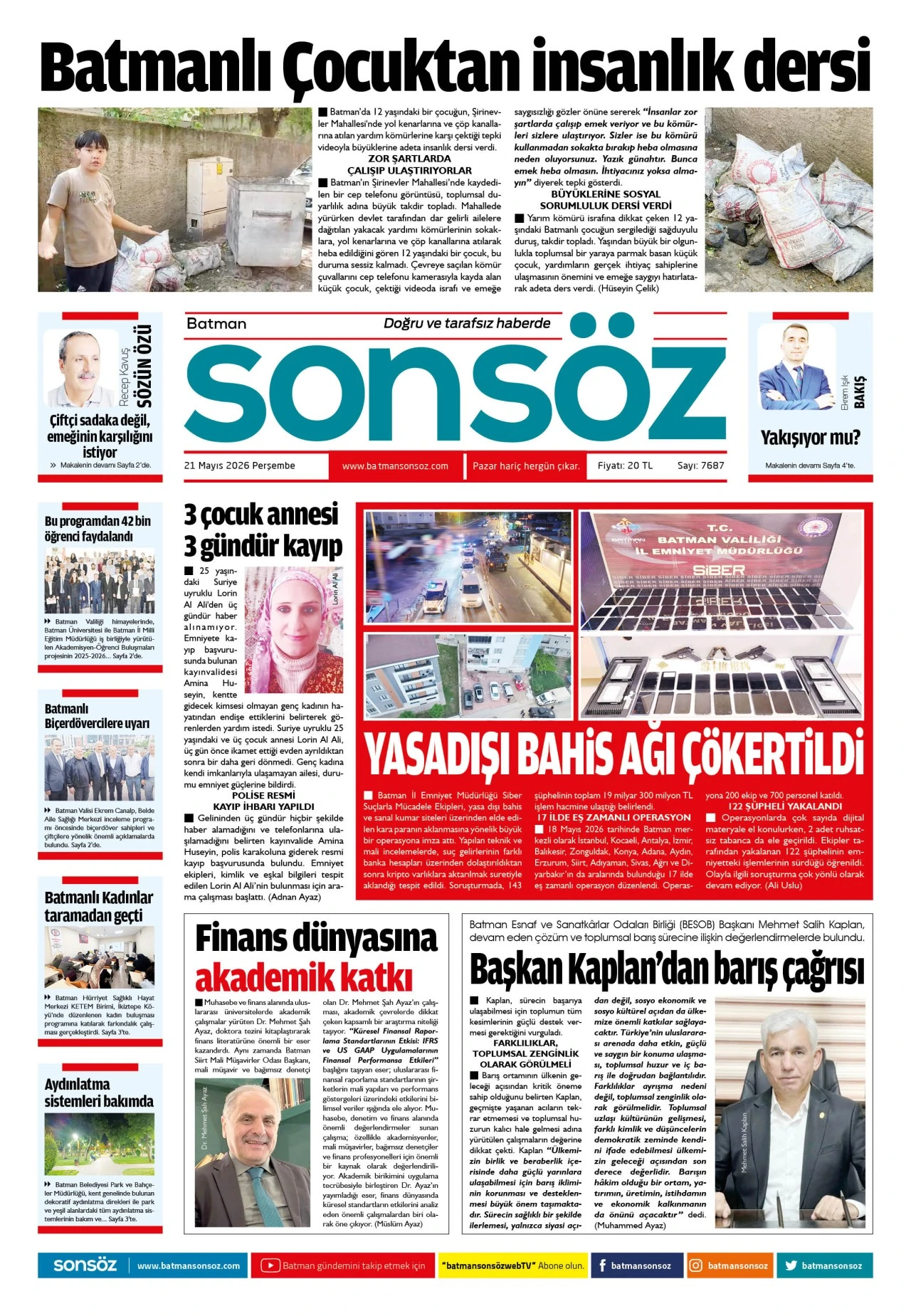 21 Mayıs 2026 e-gazete