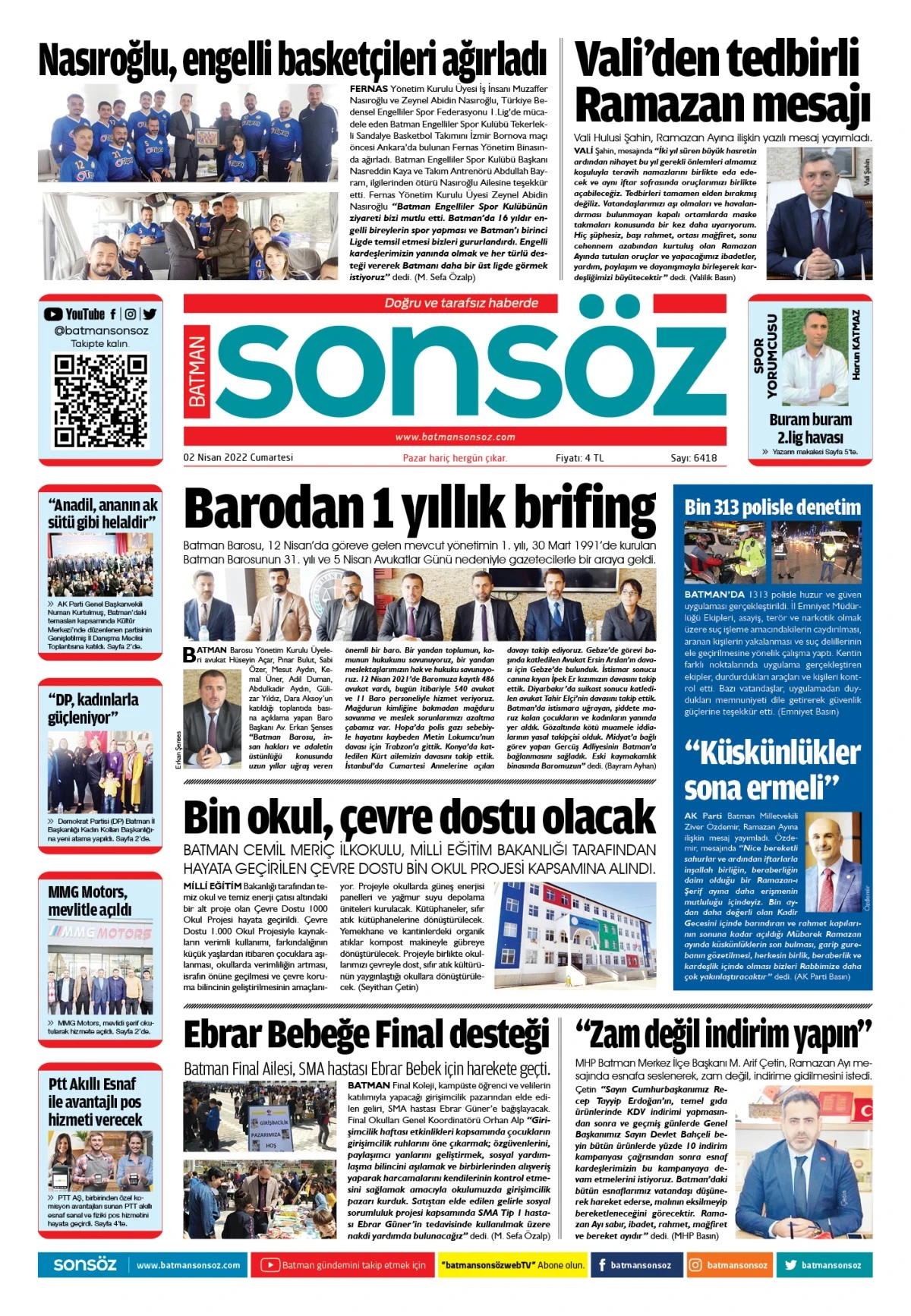 02 Nisan 2022 E-gazete