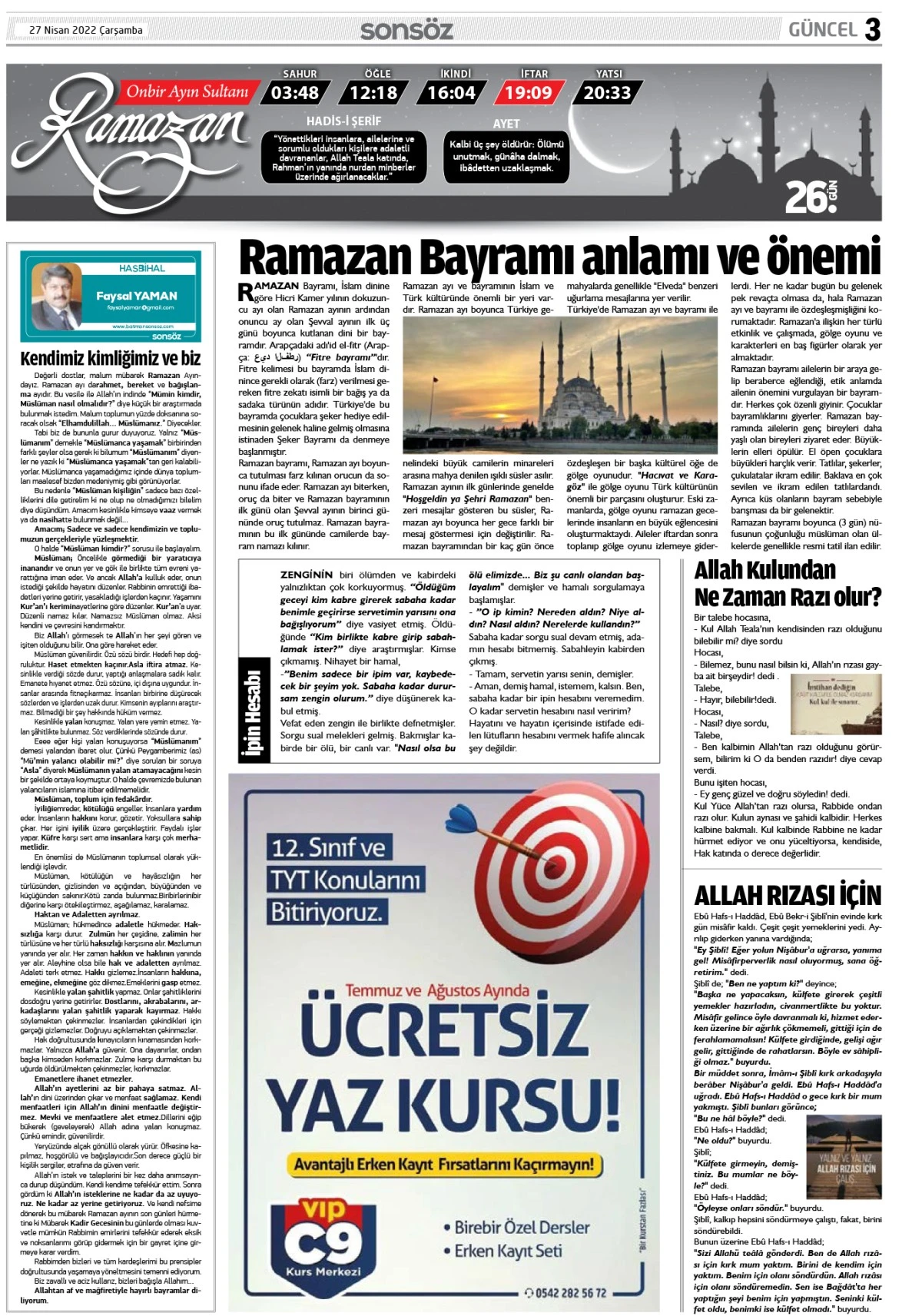 27 Nisan 2022 E-gazete