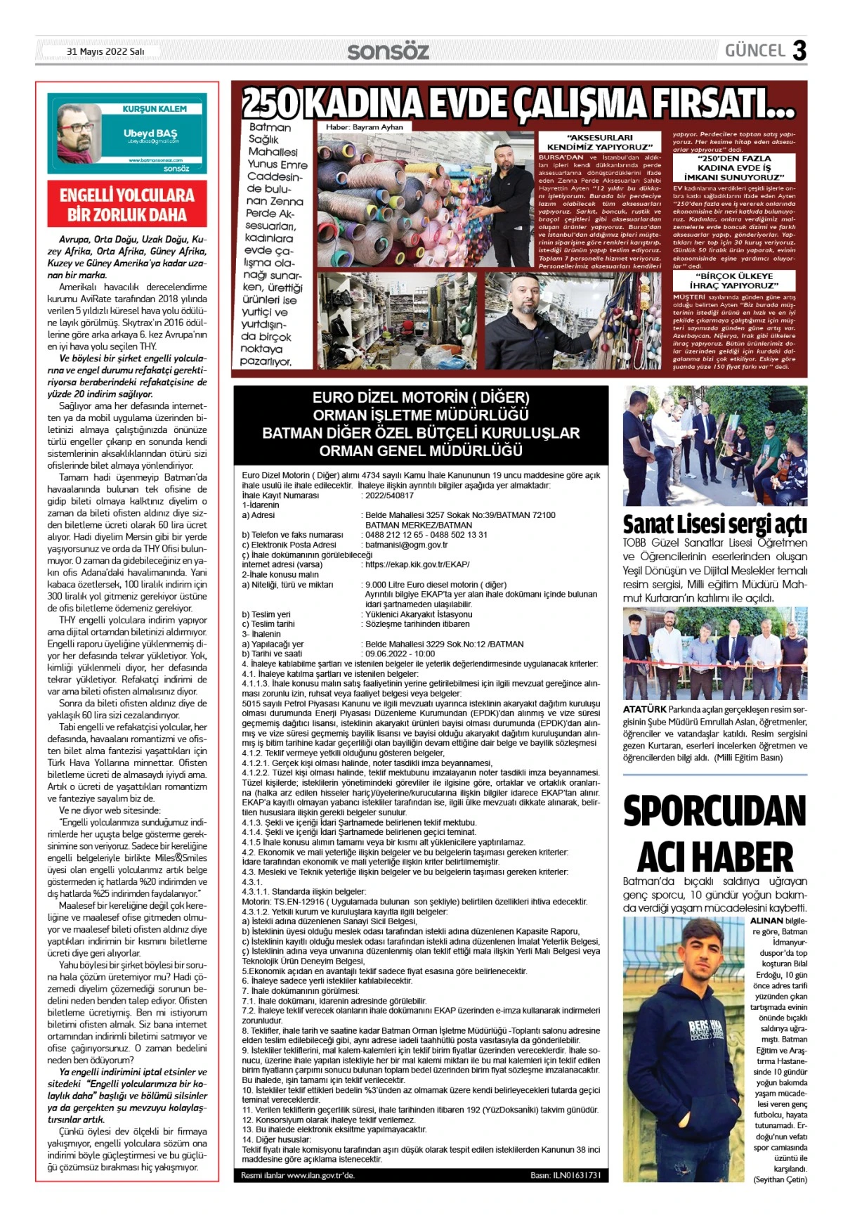 31 Mayıs 2022 e-gazete