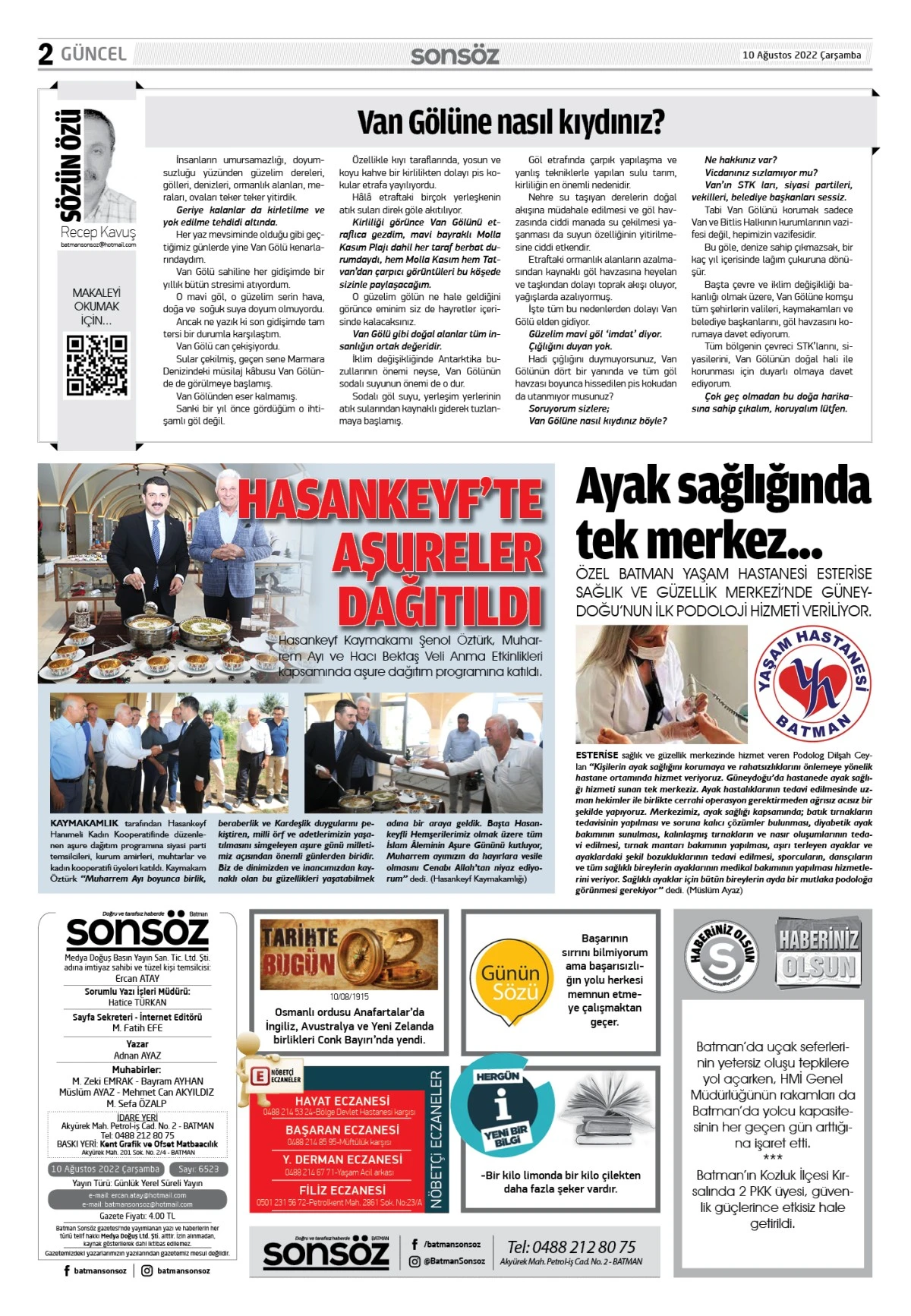 10 Ağustos 2022 e-gazete