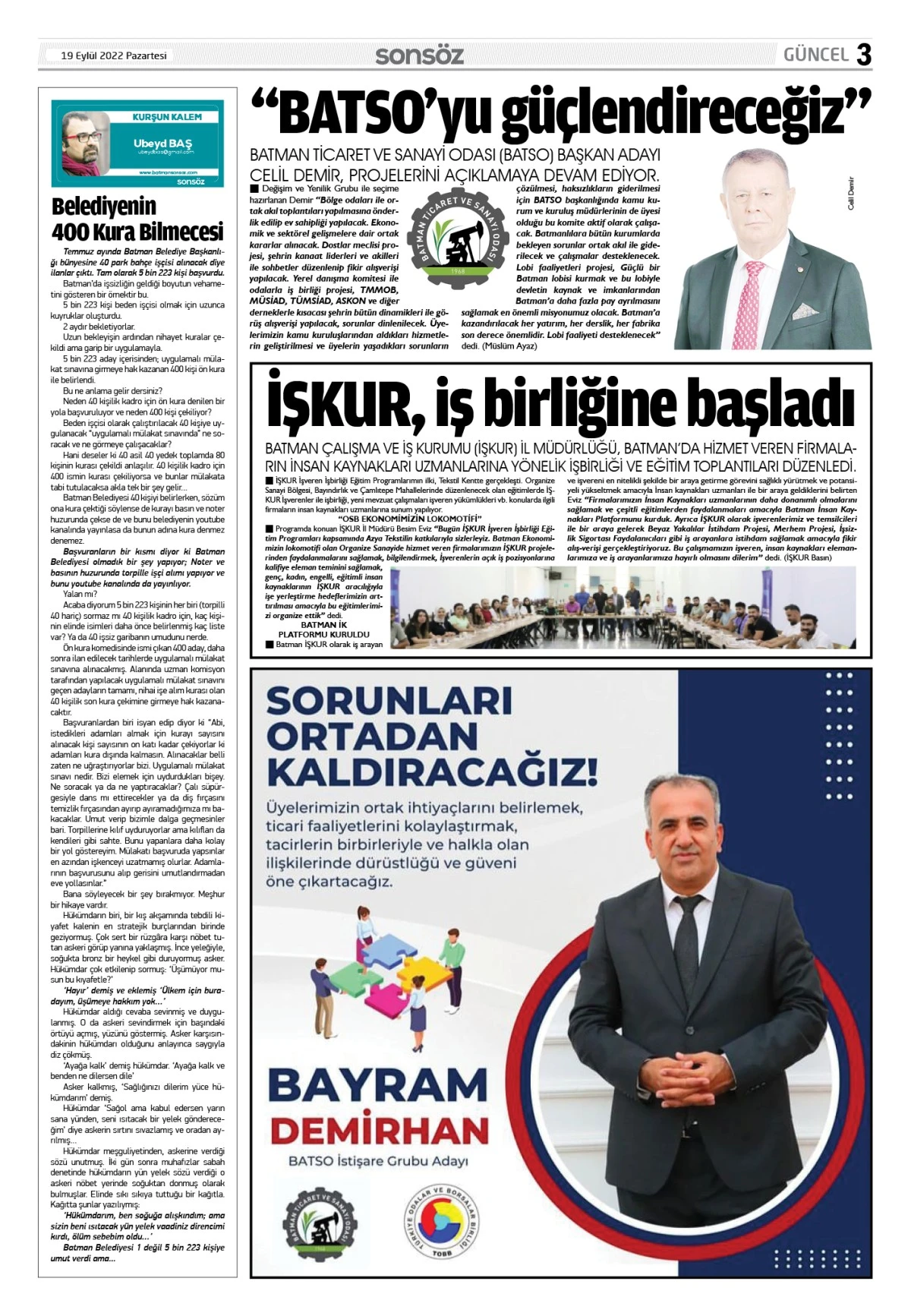 19 Eylül 2022 e-gazete