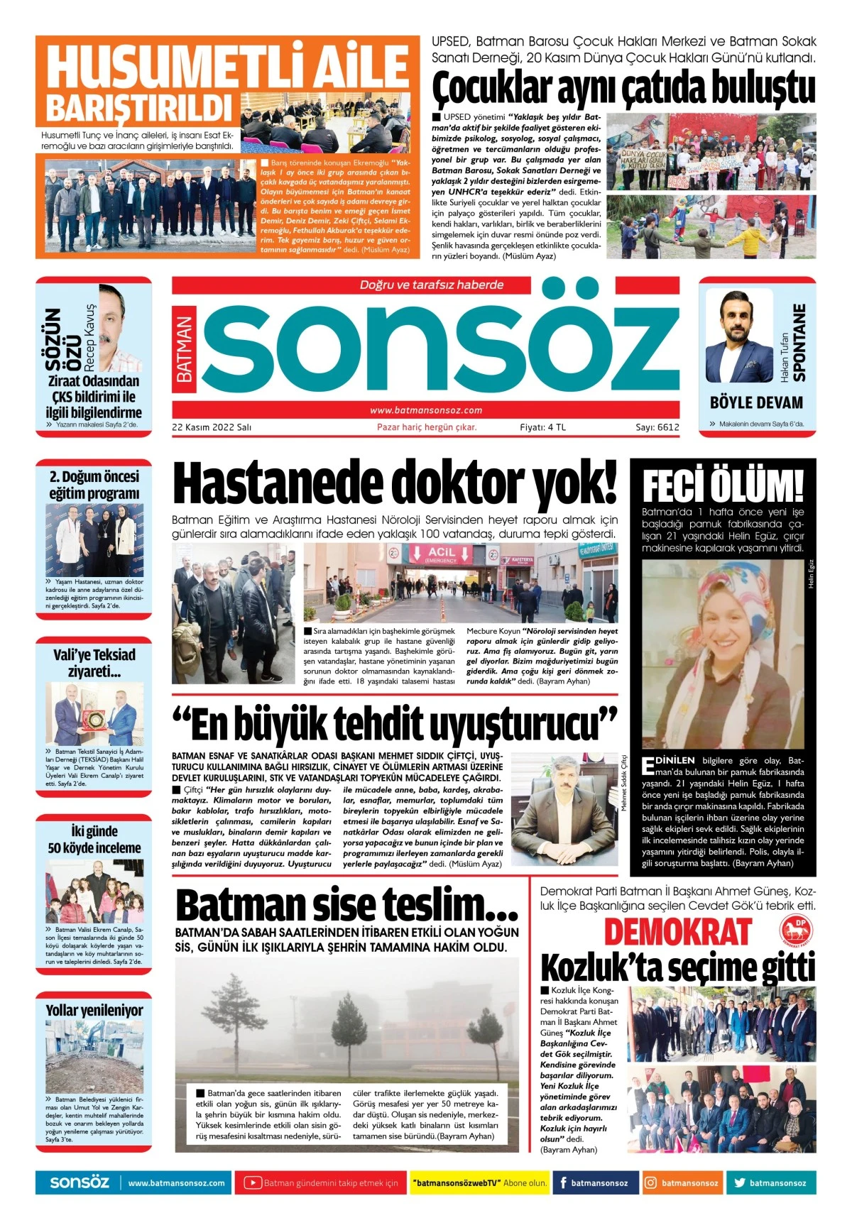 22 Kasım 2022 e-gazete
