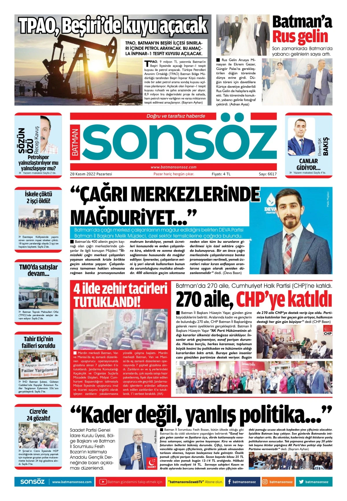 28 Kasım 2022 e-gazete