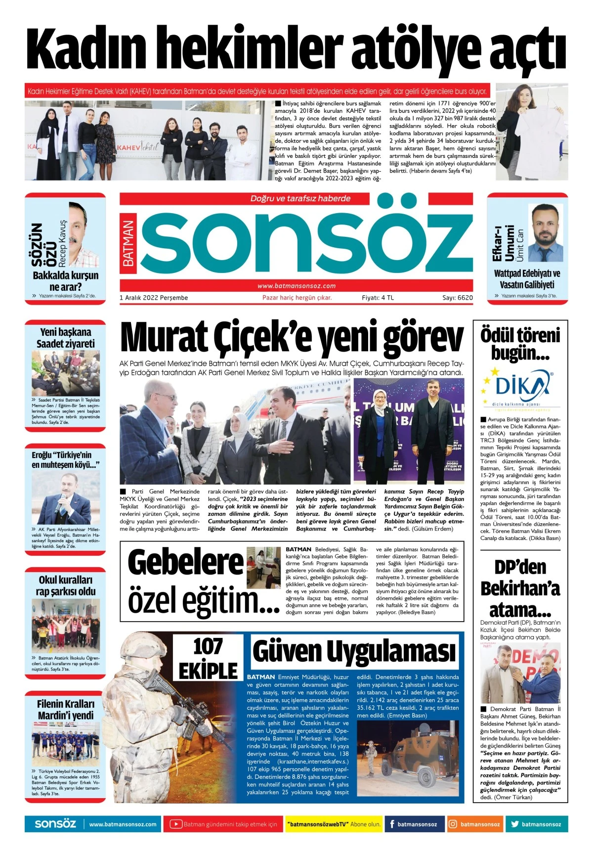 1 Aralık 2022 e-gazete