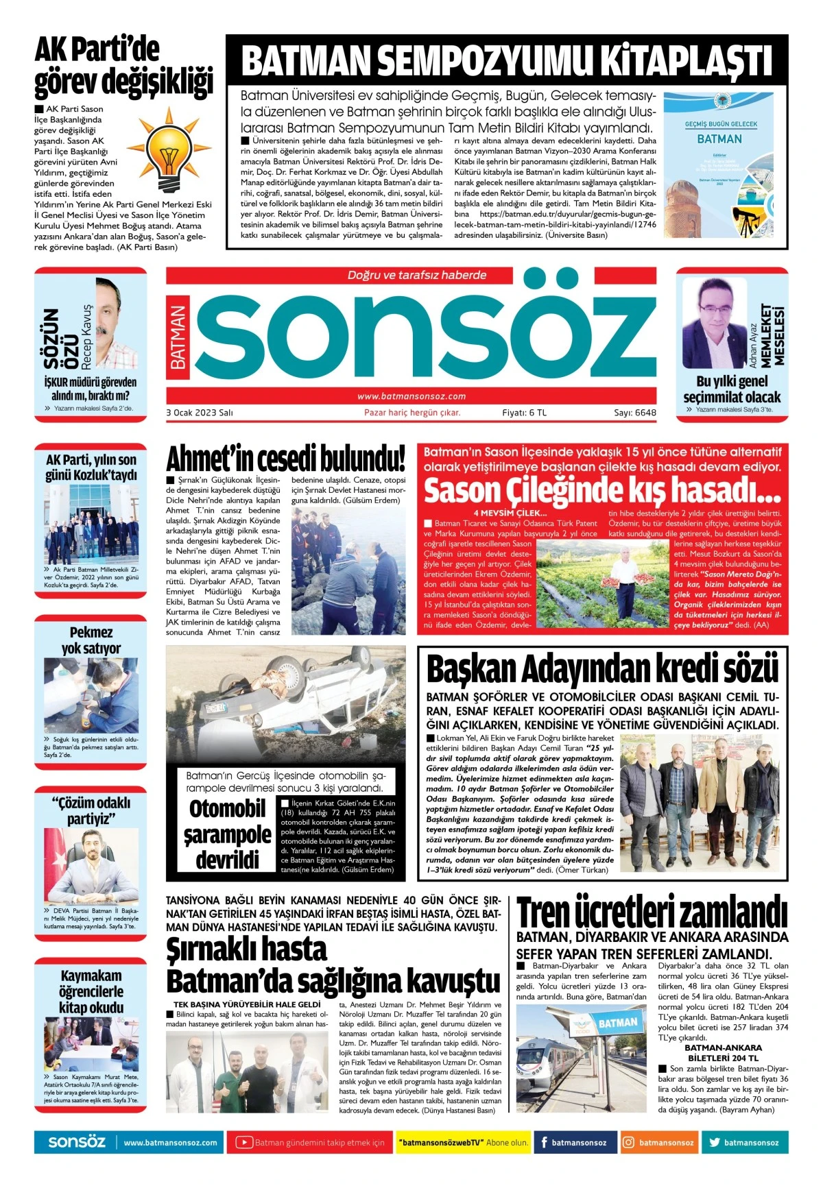 3 Ocak 2023 e-gazete