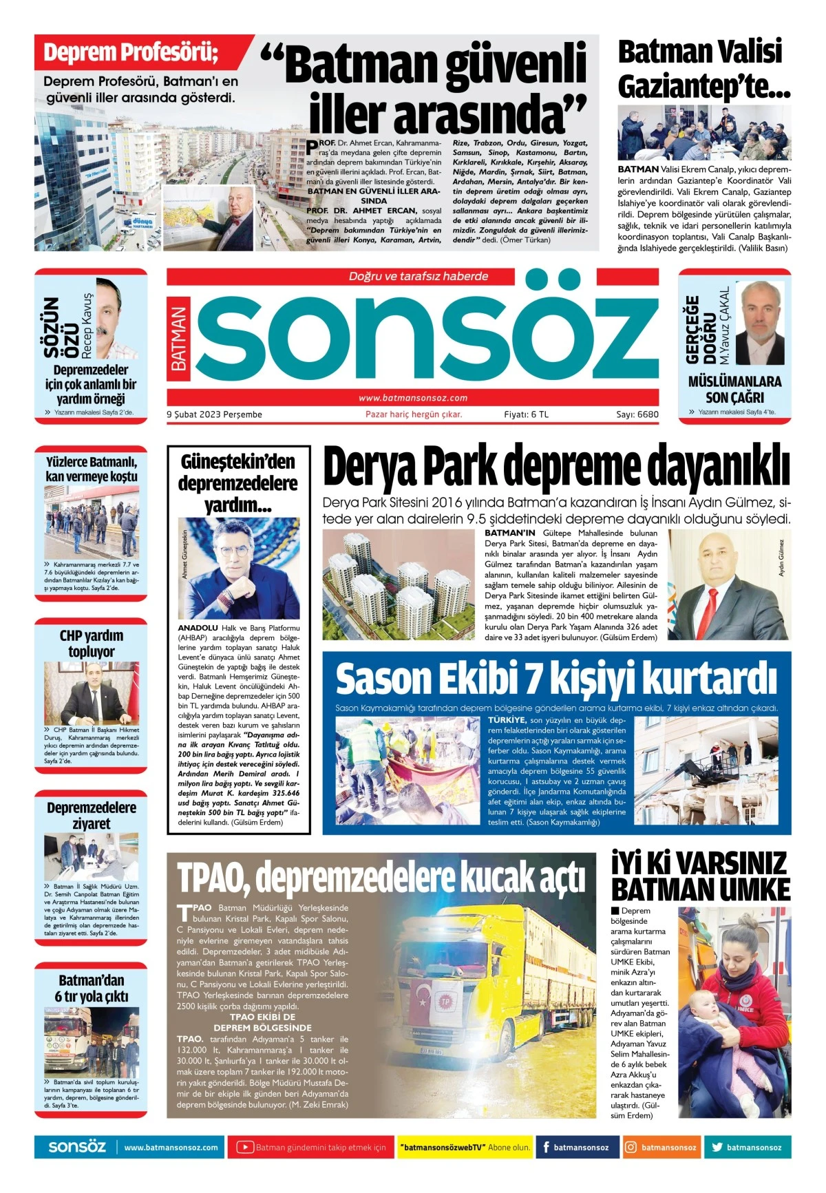9 Şubat 2023 e-gazete