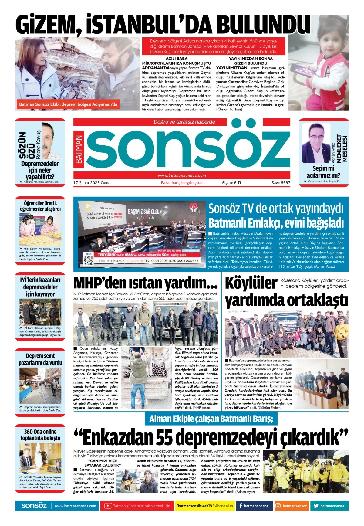 17 Şubat 2023 e-gazete