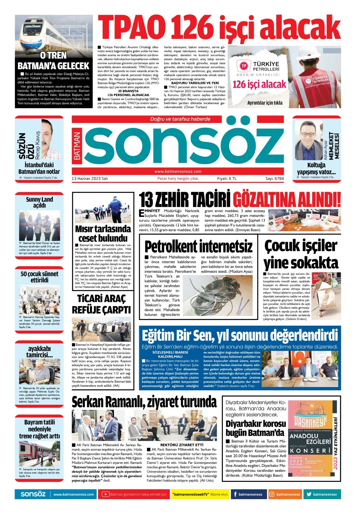 13 Haziran 2023 e-gazete