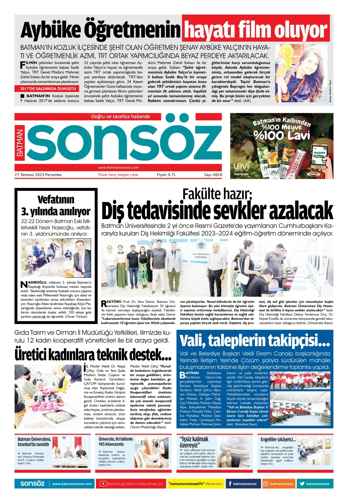 27 Temmuz 2023 e-gazete