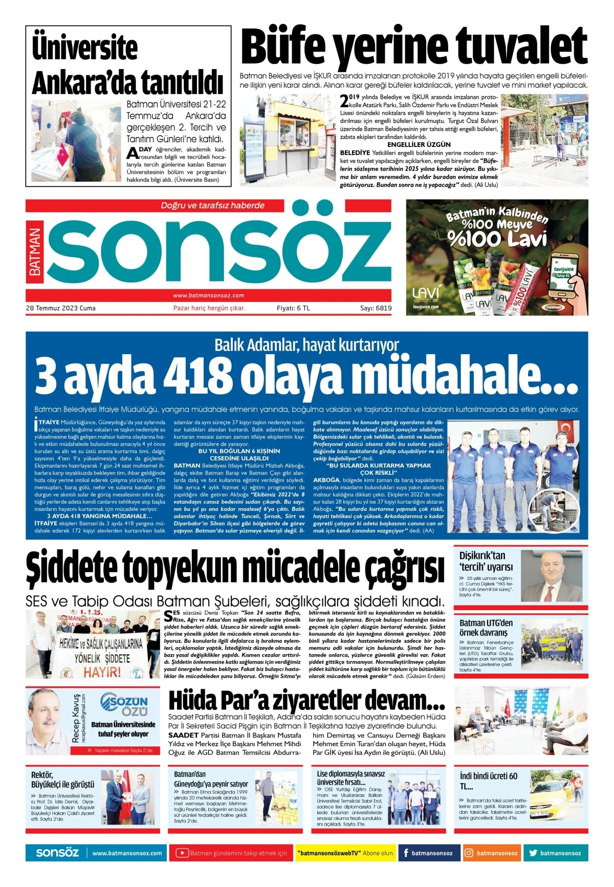 28 Temmuz 2023 e-gazete