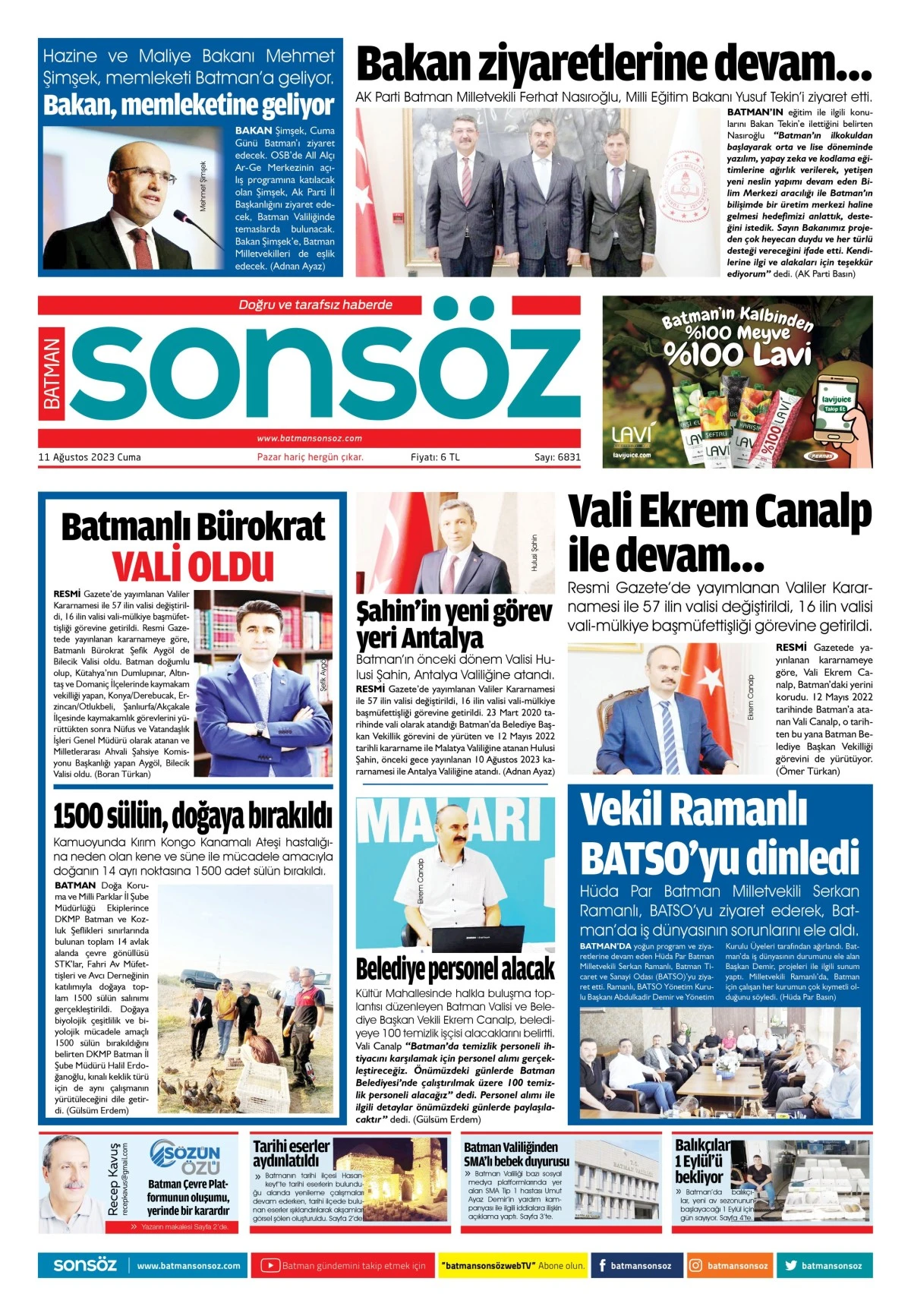 11 Ağustos 2023 e-gazete