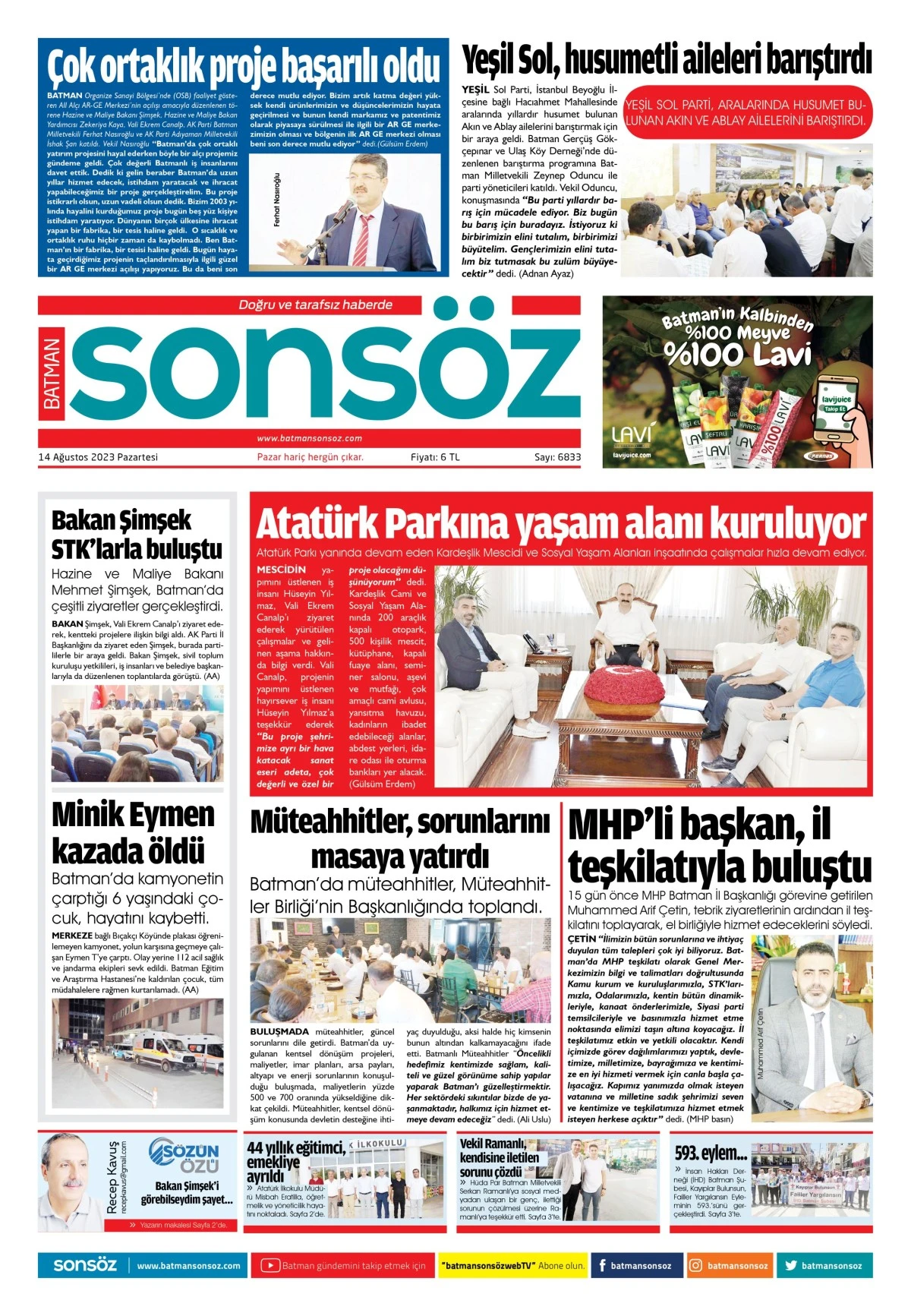 14 Ağustos 2023 e-gazete