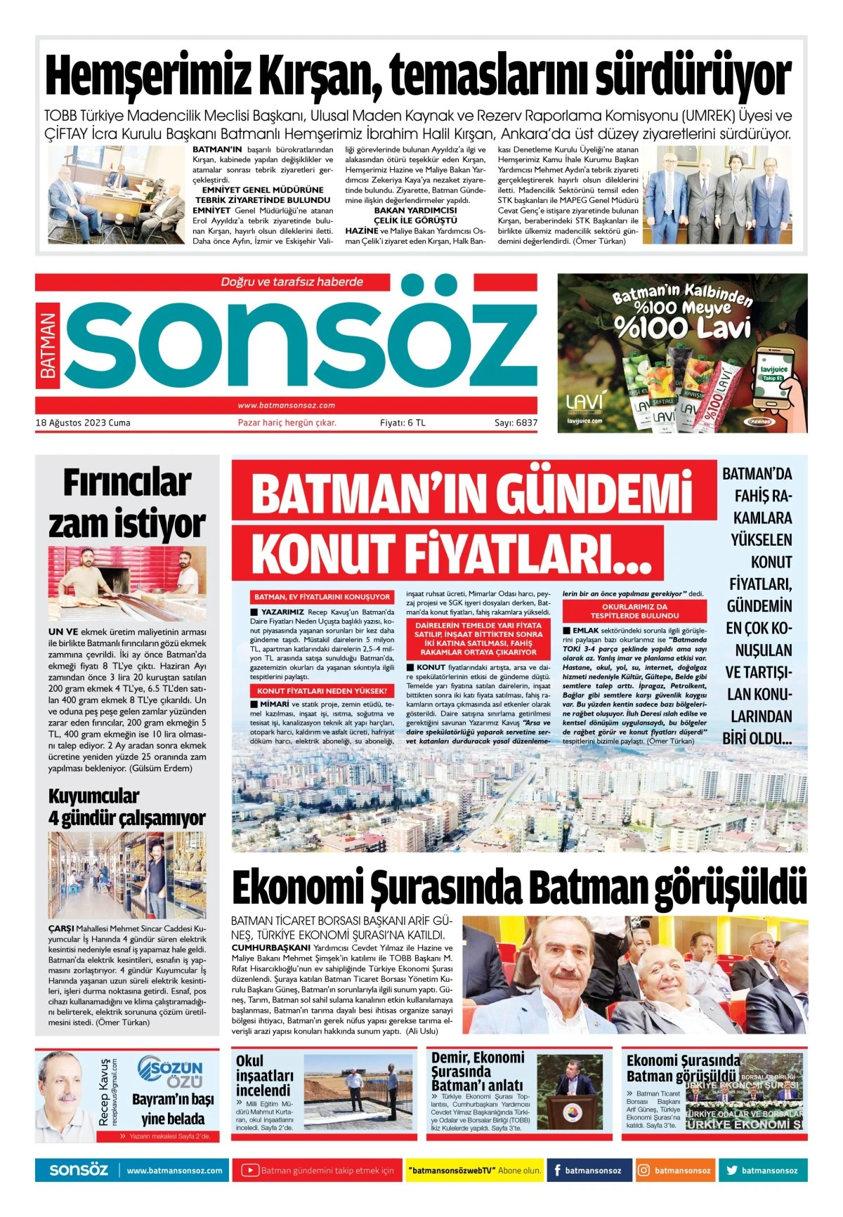 18 Ağustos 2023 e-gazete
