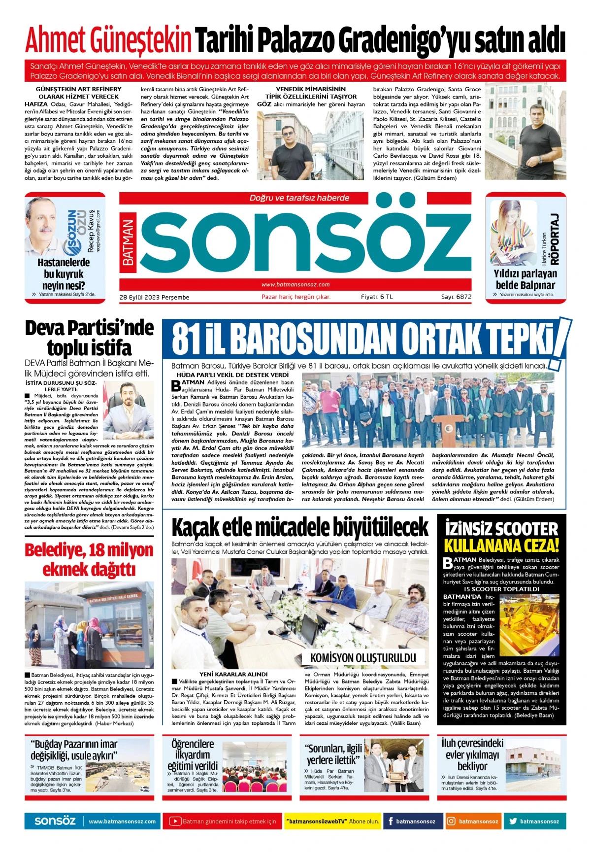 28 Eyl&uuml;l 2023 e-gazete