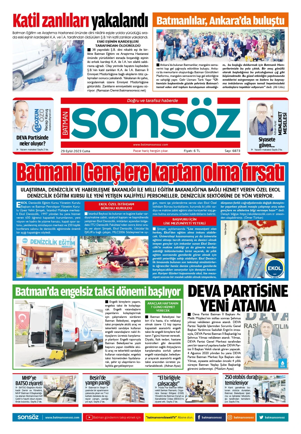 29 Eyl&uuml;l 2023 e-gazete