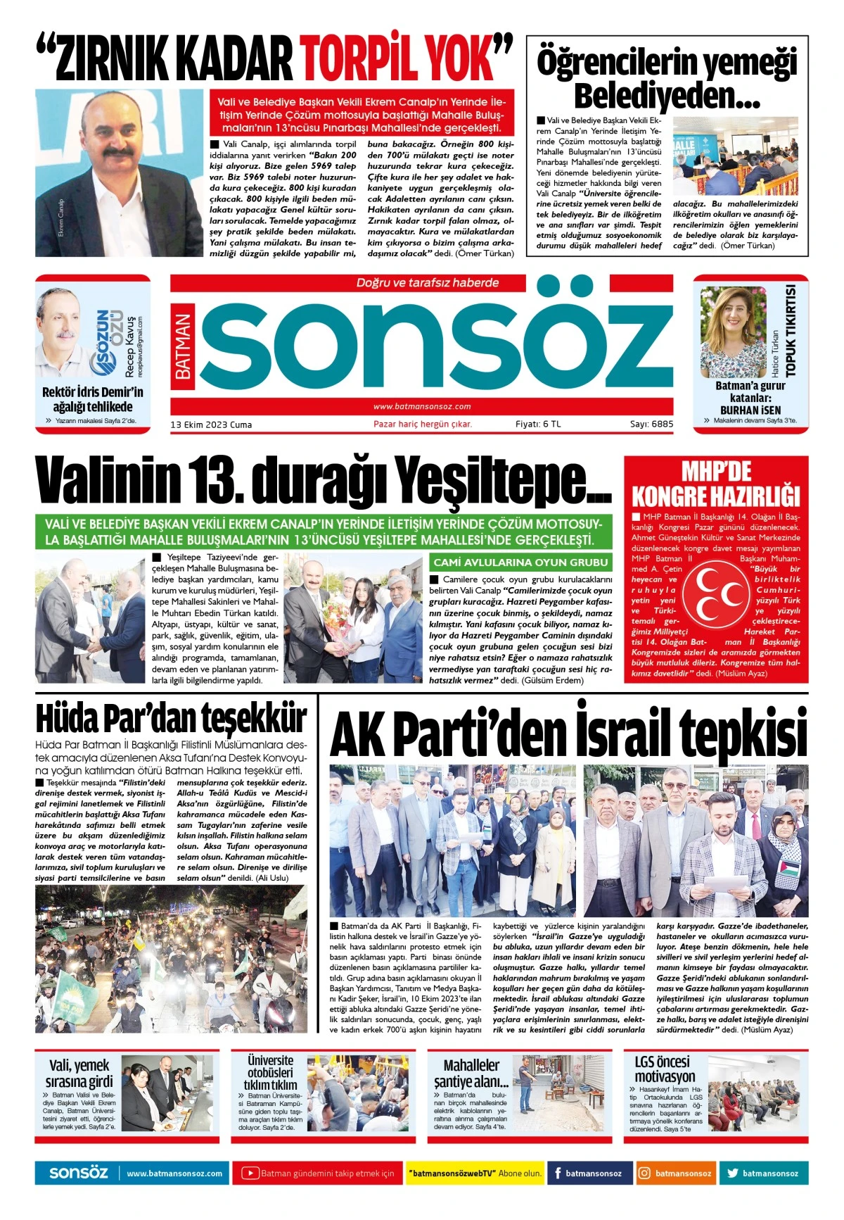 13 Ekim 2023 e-gazete