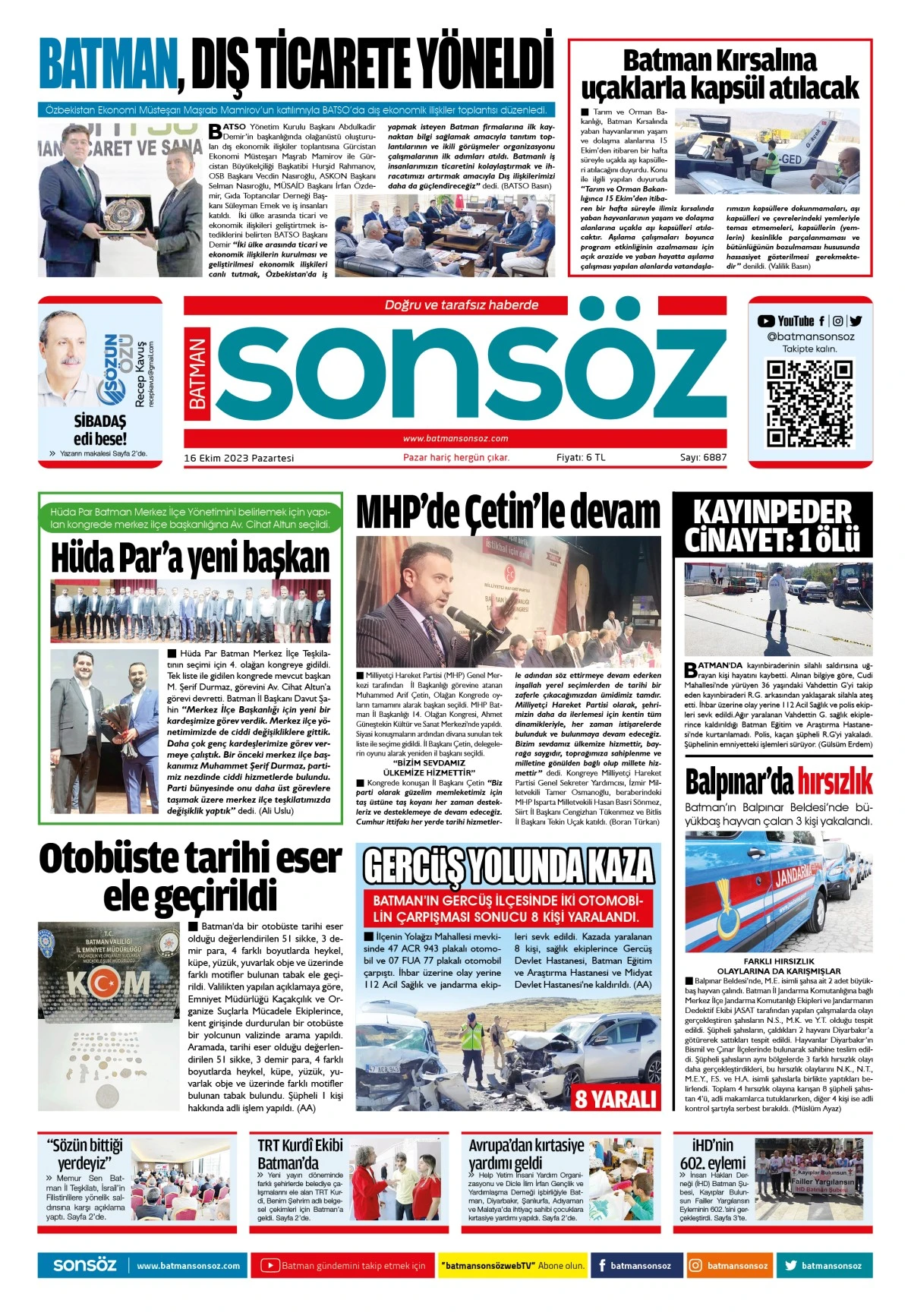 16 Ekim 2023 e-gazete