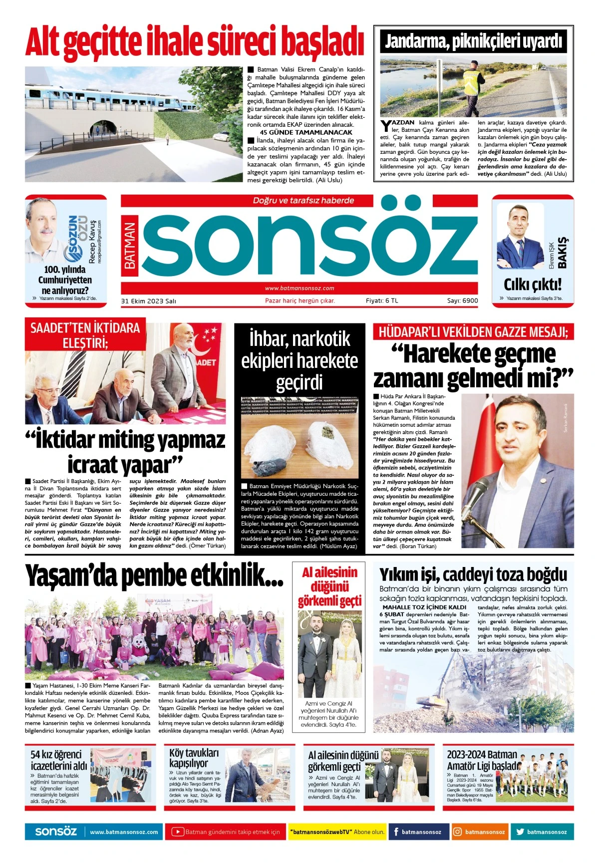 31 Ekim 2023 e-gazete