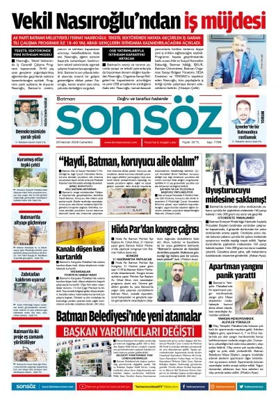 20 Haziran 2026 e-gazete