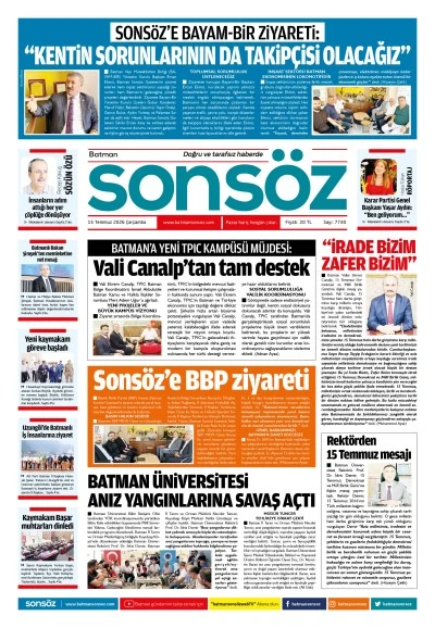 15 Temmuz 2026 e-gazete