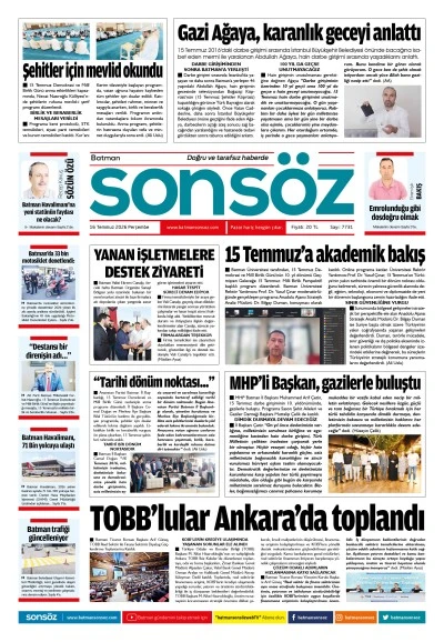 16 Temmuz 2026 e-gazete
