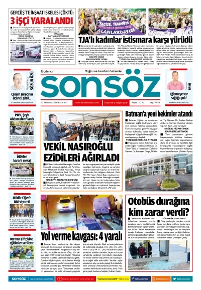 20 Temmuz 2026 e-gazete